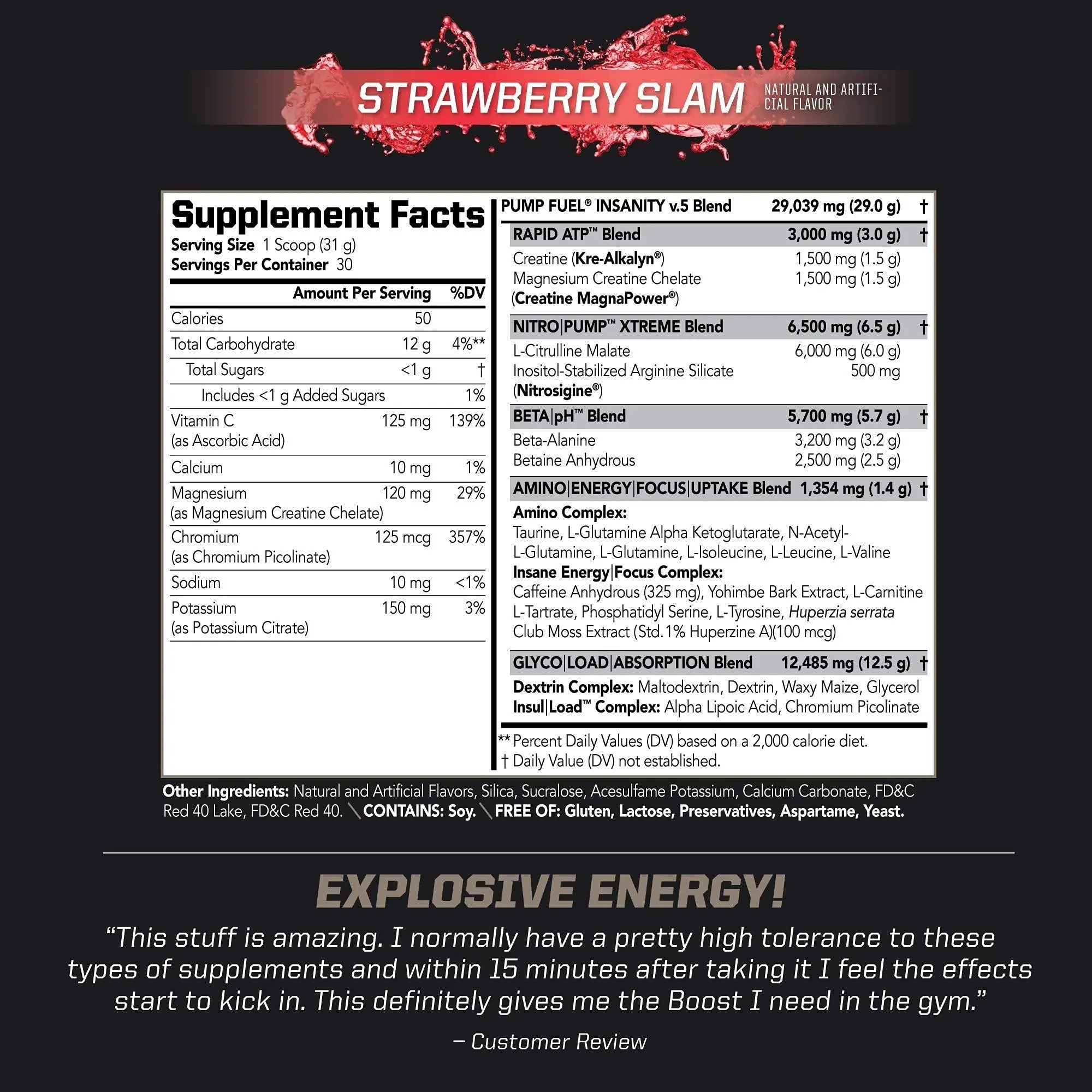 PMD Sports Ultra Pump Fuel Insanity - Pre Workout - Strawberry Slam (30 Servings) Sports PMD Au supplements