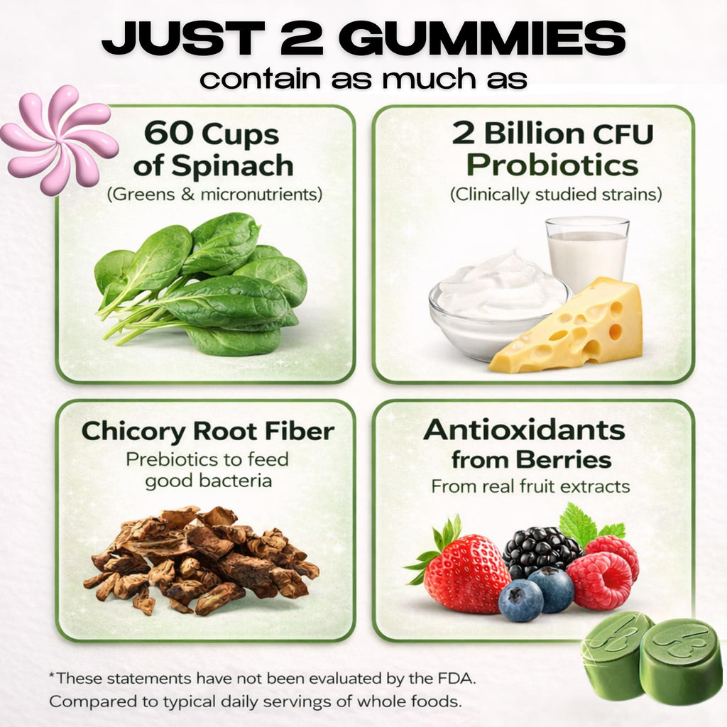 Kiala Nutrition Super Greens Gummies with 11x Organic Greens, Pre, Post & Probiotics, Antioxidants, Multivitamin, Fiber Supplement Supports Gut Health & Digestion, Dairy Free, Vegetarian, 60 Count Kiala Nutrition Au supplements
