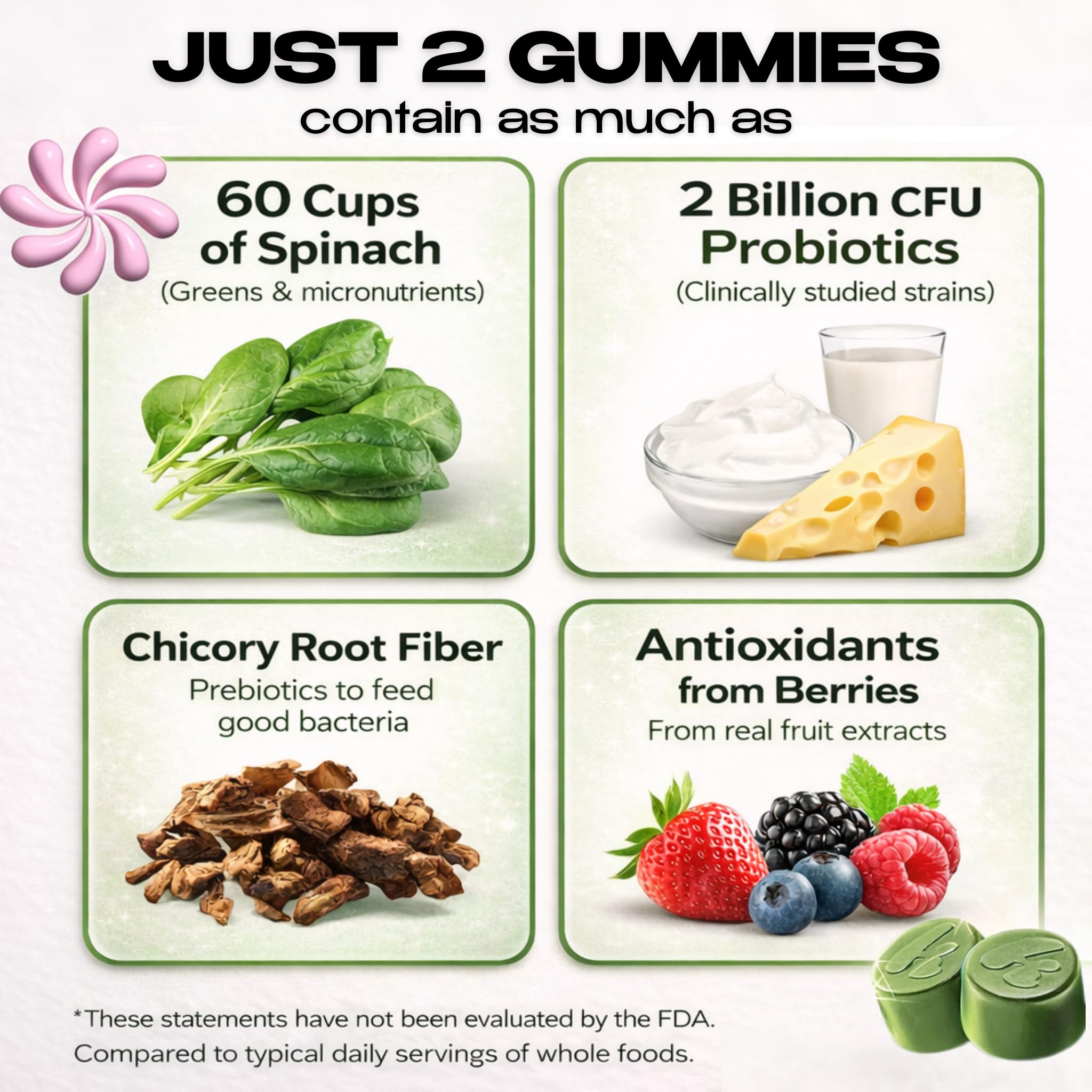Kiala Nutrition Super Greens Gummies with 11x Organic Greens, Pre, Post & Probiotics, Antioxidants, Multivitamin, Fiber Supplement Supports Gut Health & Digestion, Dairy Free, Vegetarian, 60 Count Kiala Nutrition Au supplements