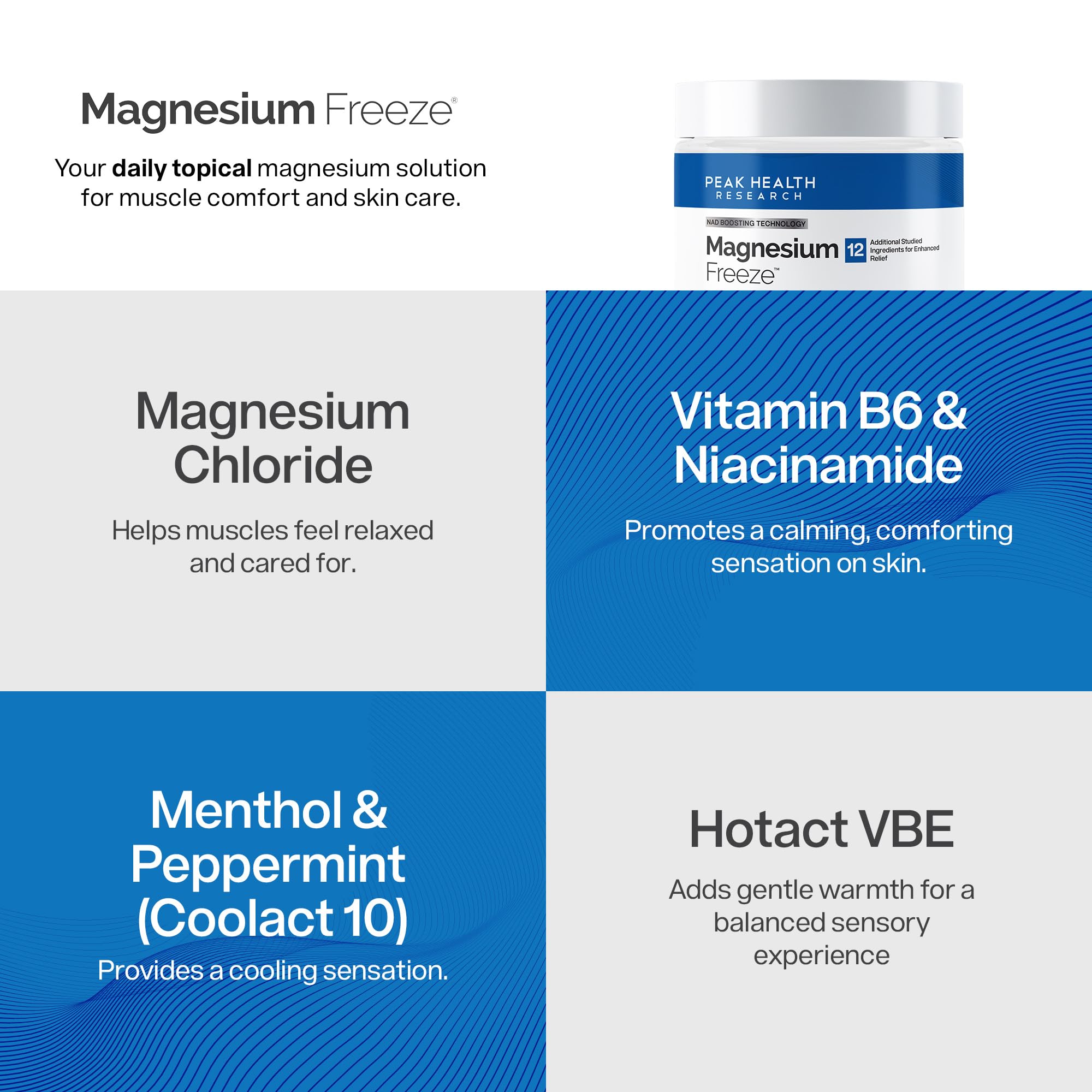 Magnesium Freeze - Topical Magnesium Cream with Niacinamide for Joints, Low Back, Sciatic Nerve, Knee, Hip, & Foot - Fast Acting Cooling Formula - Lightweight, Non-Greasy - 4oz OsteoShield Au supplements