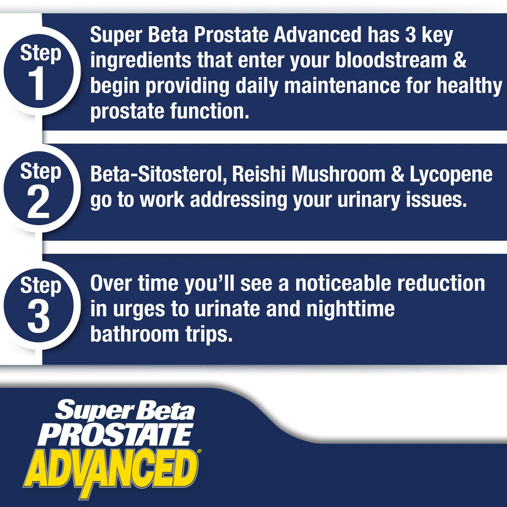 SUPER BETA PROSTATE Advanced – Promote Sleep, Support Bladder Emptying. Prostate Support Supplement for Men's Health with Beta Sitosterol