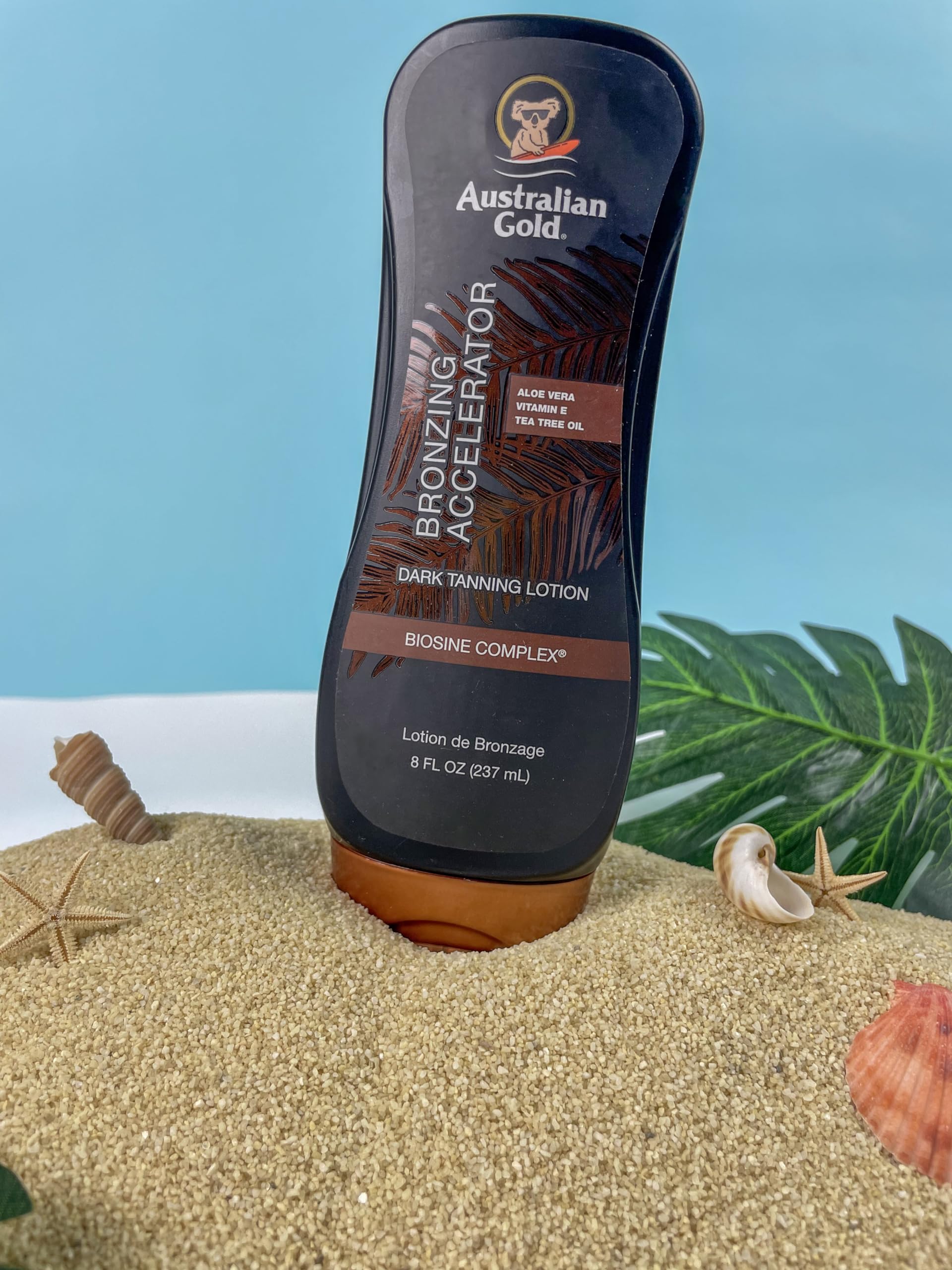 Australian Gold Dark Tanning Accelerator Lotion With Bronzer, 8 Ounce, New Package Same Formula, B003GX5SSC