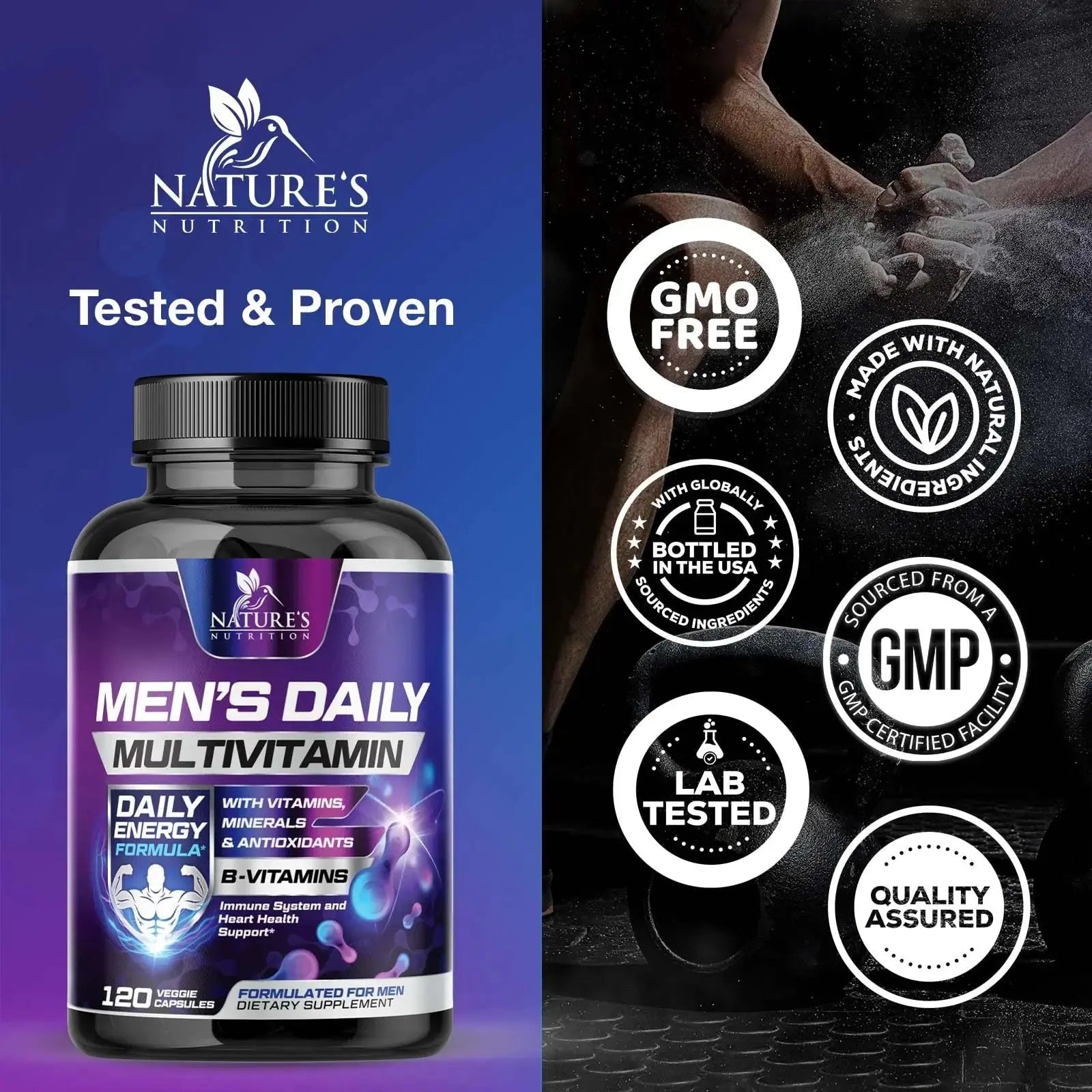 Multivitamin for Men - Advanced Supplement with Full-Spectrum Formula, Essential Vitamins A, C, D, E, & Zinc - High Potency B Vitamins Multi Nature's Nutrition Au supplements