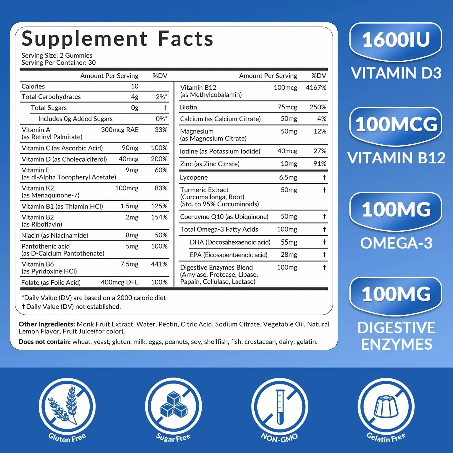 WEEVIT Mens Multivitamins Gummies, Omega 3, CoQ10, Turmeric, Lycopene, Digestive Enzymes, Daily Mens Vitamins A C D E B6 B12 WEEVIT Au supplements