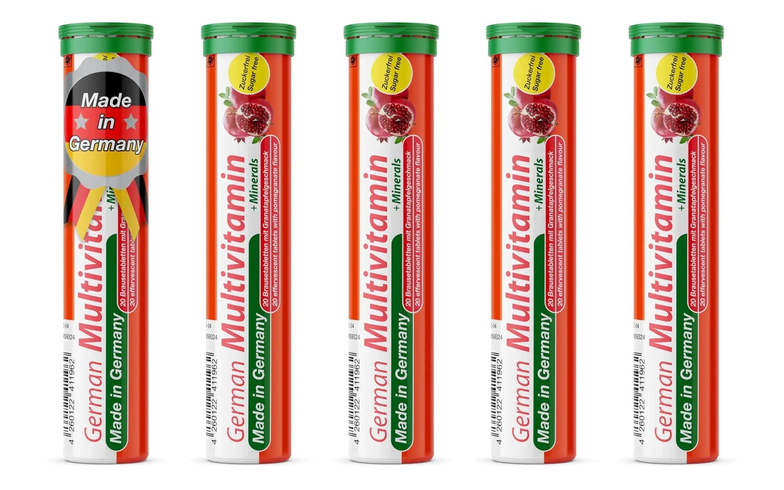 T&D German Multvitamin + Minerals 10 Vitamins 2 Minerals - 100 Vegan Drink Effervescent Tablets - Pomegranate Flavor T&D Au supplements