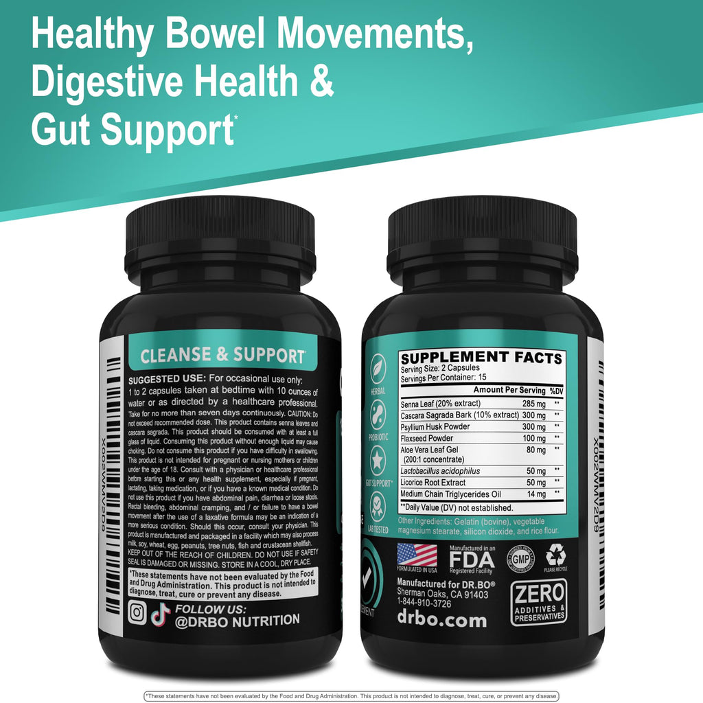 Colon Cleanser Detox for Weight Flush - 15 Day Intestinal Cleanse Pills & Probiotic - Fast Natural Laxative for Constipation Relief - Bowel Movement Supplements for Stomach Bloating, Gut Loss Support