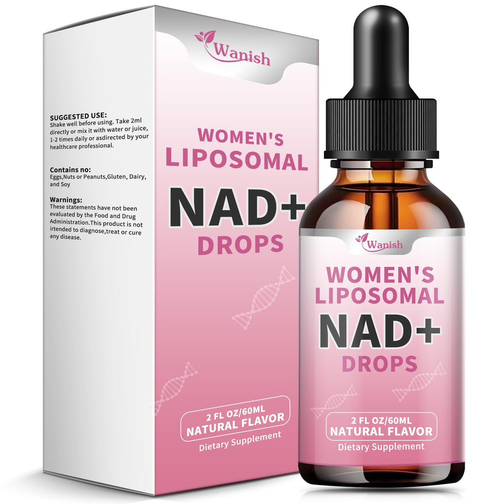 Liposomal NAD Liquid Supplement for Women, Pure 500mg NAD Nicotinamide - Cell Regeneration，Energy & Metabolism Support, Vegan,Sugar Free，Additives Free，2 Fl Oz Wanish Au supplements
