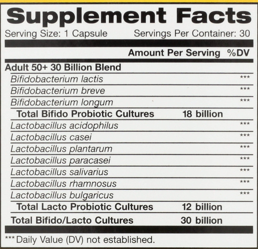 Renew Life Probiotic Adult 50 Plus Probiotic Capsules, Daily Supplement Supports Urinary, Digestive and Immune Health, L. Rhamnosus GG, Dairy, Soy and gluten-free, 30 Billion CFU, 30 Count Renew Life Au supplements