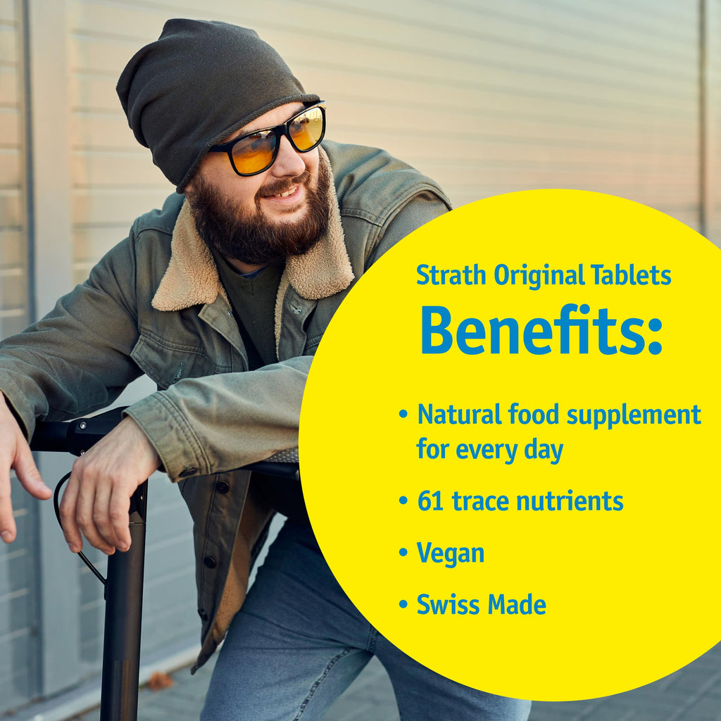 Strath Nutritional Yeast Tablets - Vegetarian, Lactose Free, Artificial Additive Free - Digestive Support, Nutrient Absorption - Unflavored Daily Supplement - Prebiotic and Postbiotic Bio-Strath Au supplements