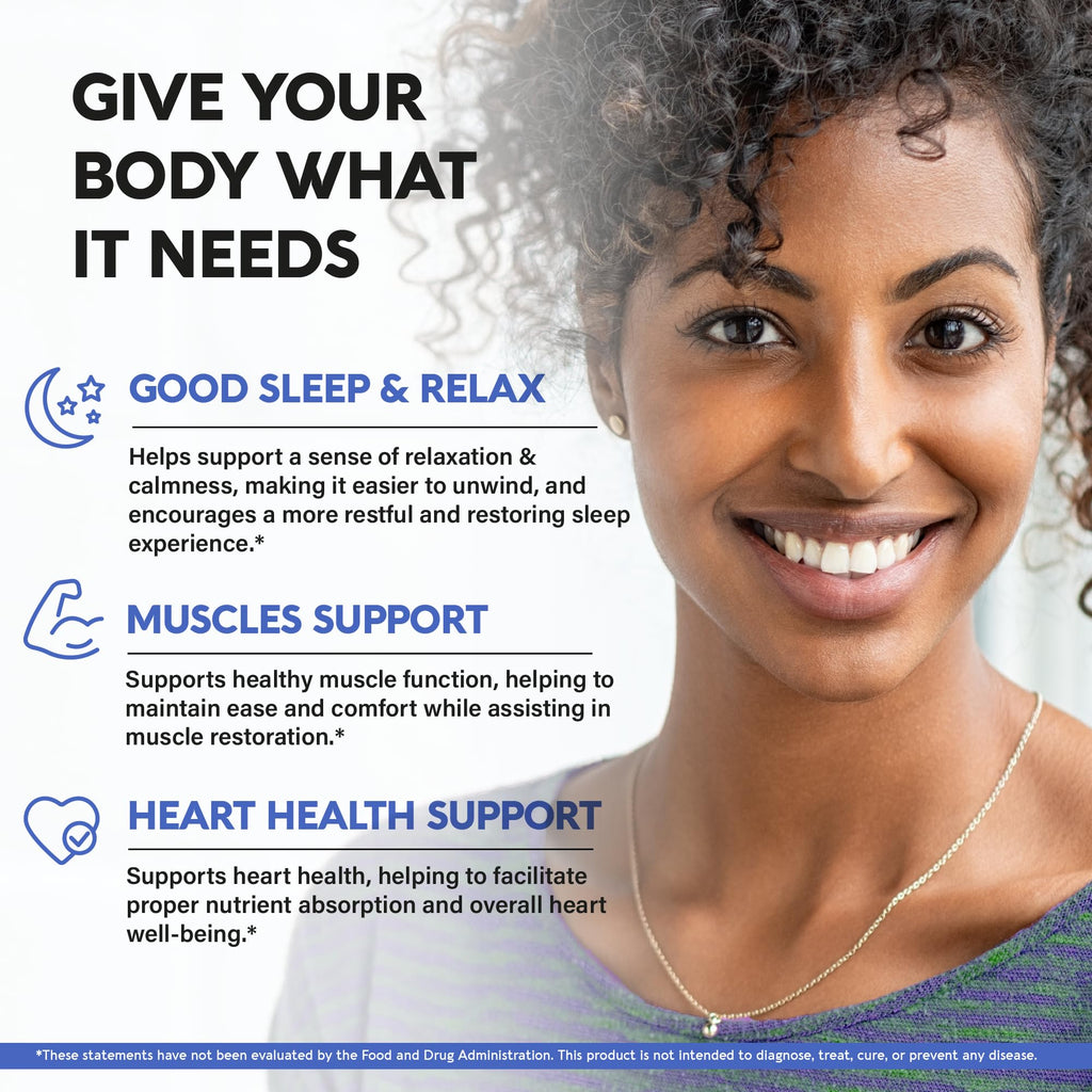 Magnesium Glycinate 500 mg - Chelated Supplement - High Absorption Form of Magnesium - Support for Sleep, Muscle & Heart Health