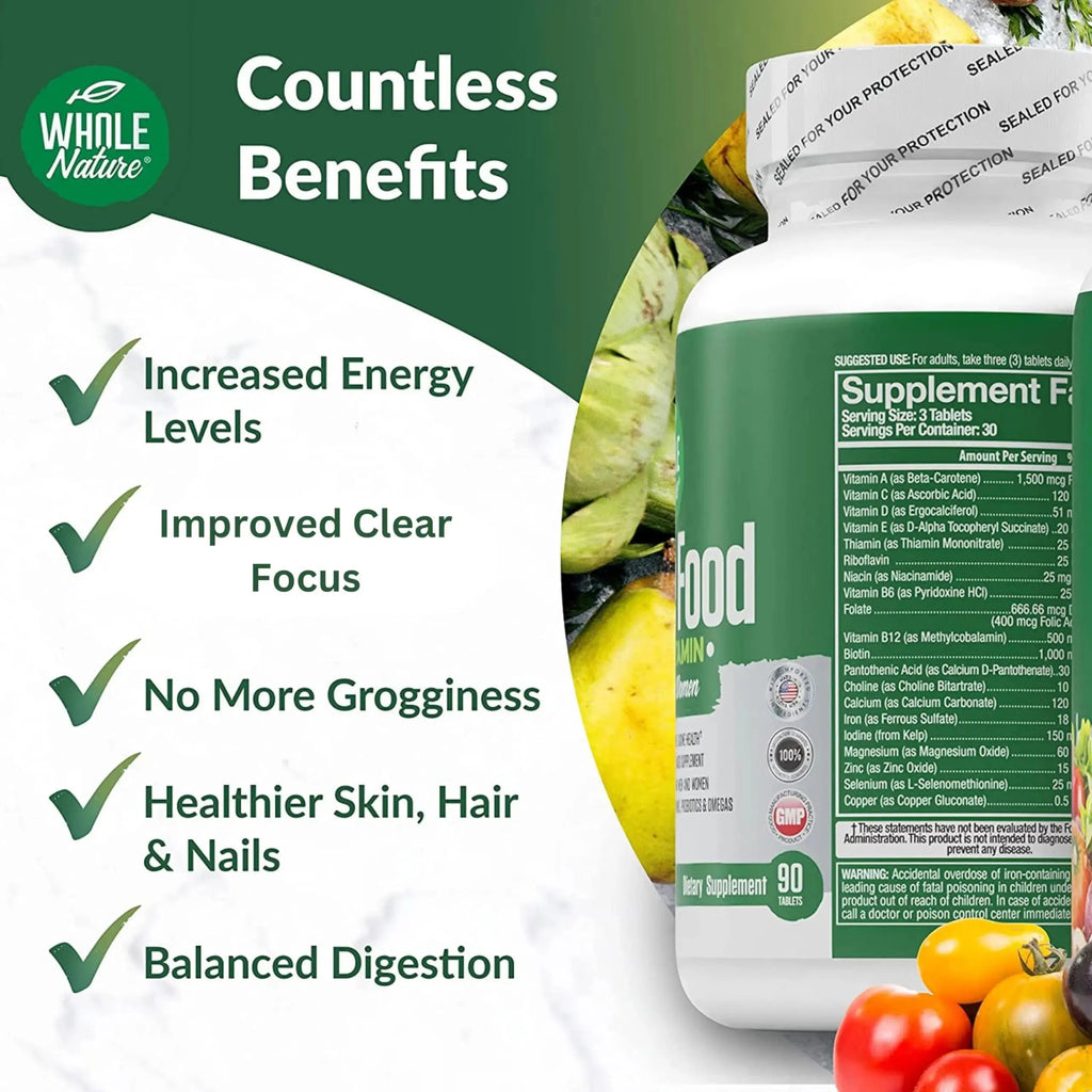 Whole Nature Whole Food Multivitamin for Men and Women Complete Daily Superfood Vitamins Plus Minerals Digestive Enzymes Whole Nature Au supplements