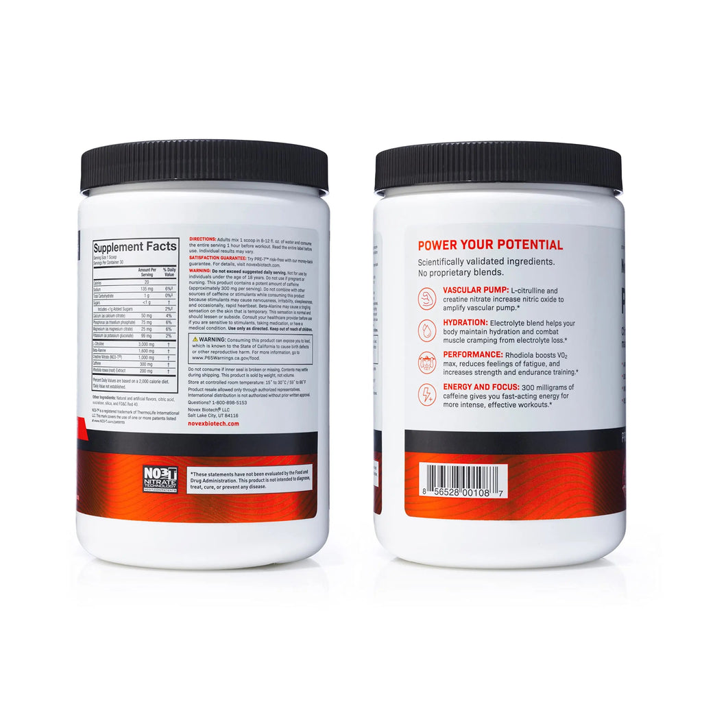 Novex Biotech PRE-7 Pre-Workout Powder – Best preworkout for Men - Boost Energy Novex Biotech Au supplements