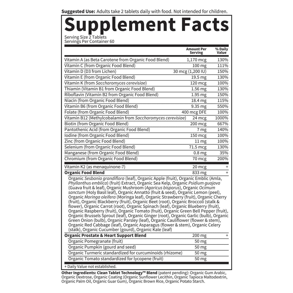 Garden of Life Organics Whole Food Multivitamin for Men 40+ 120 Tablets, Vegan Mens Multi for Health Garden of Life Au supplements