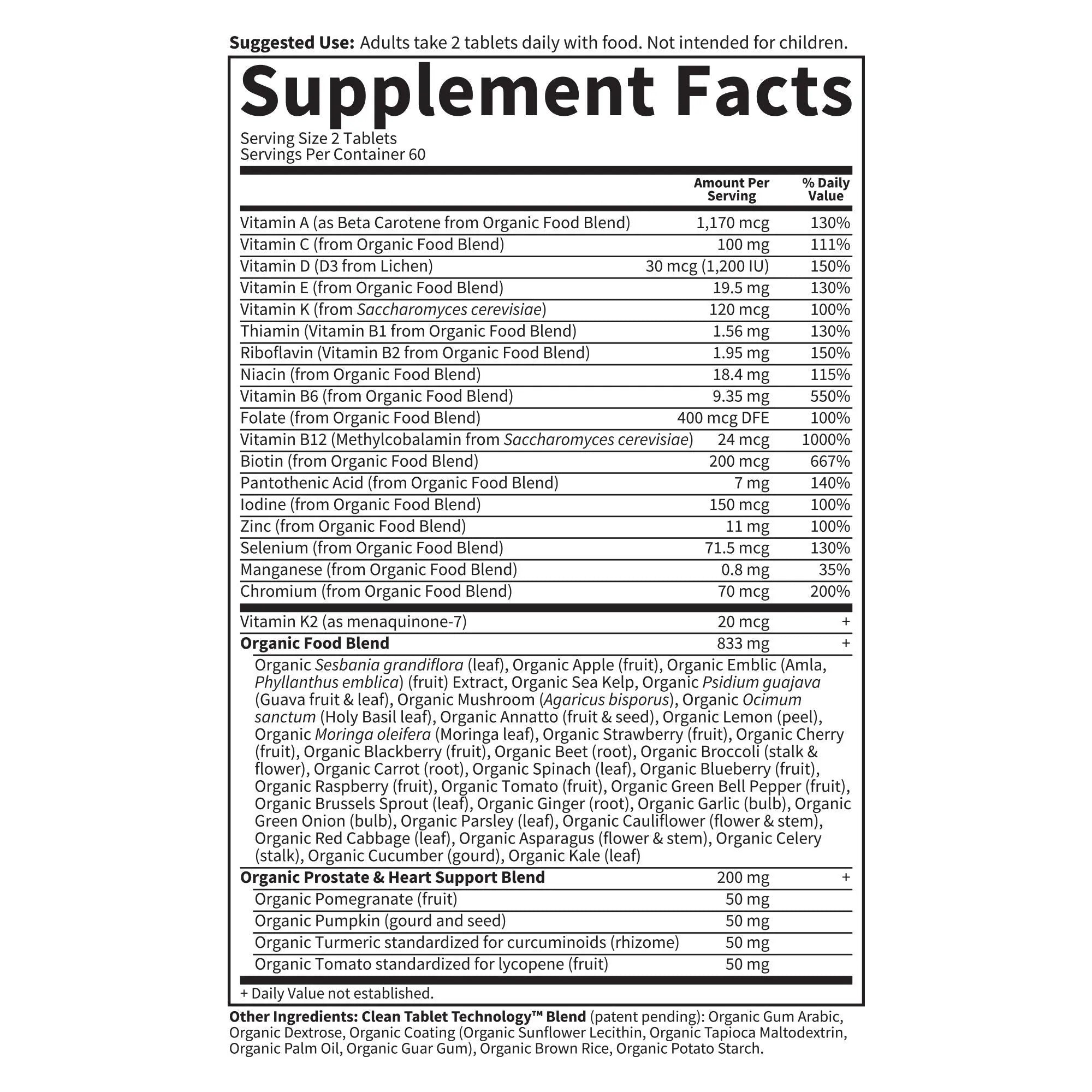 Garden of Life Organics Whole Food Multivitamin for Men 40+ 120 Tablets, Vegan Mens Multi for Health Garden of Life Au supplements