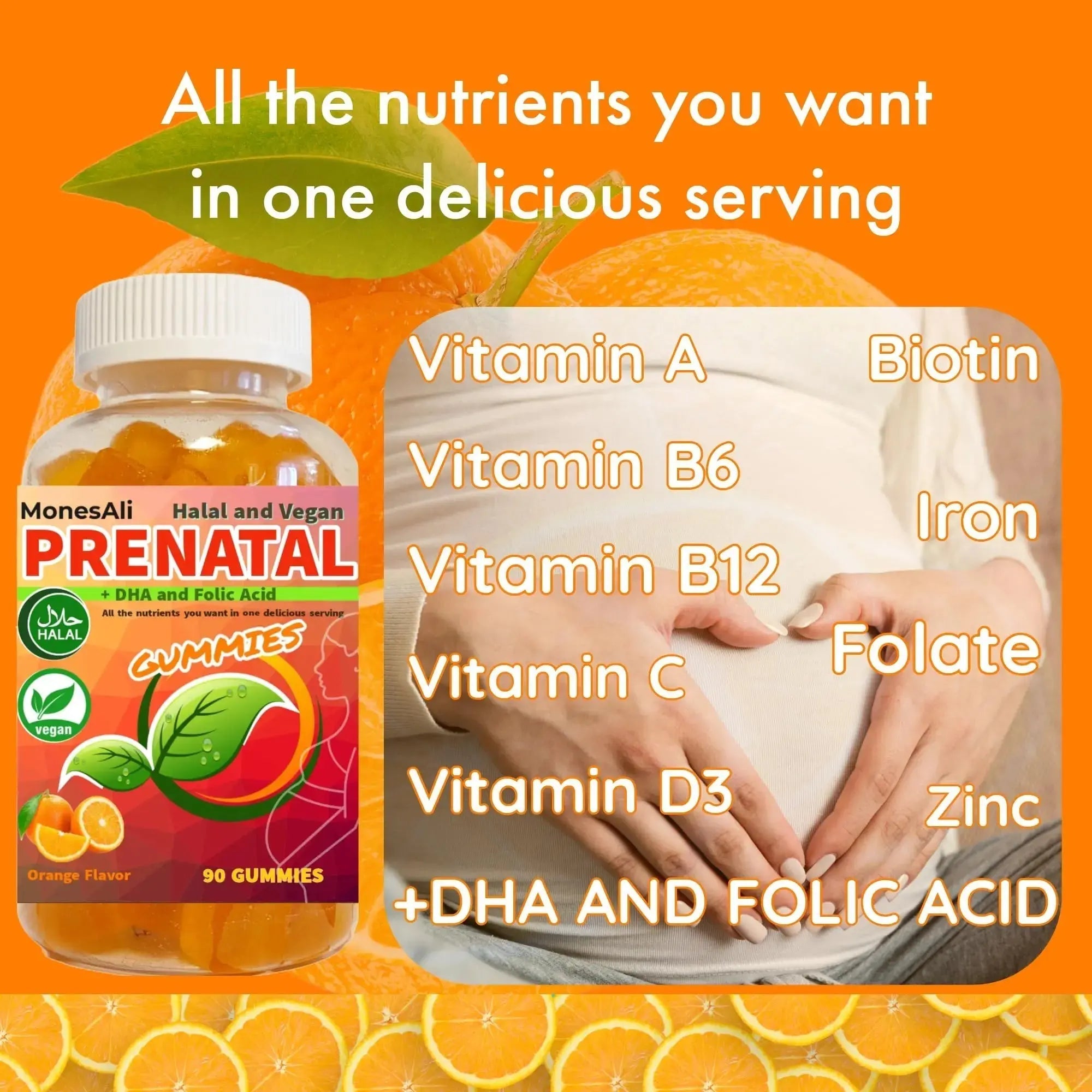 MonesAli Prenatal Gummies for Women Vitamins| & Postnatal | Vegan, Halal, Gelatin Free | with Folate, Iron & Biotin | MonesAli Au supplements