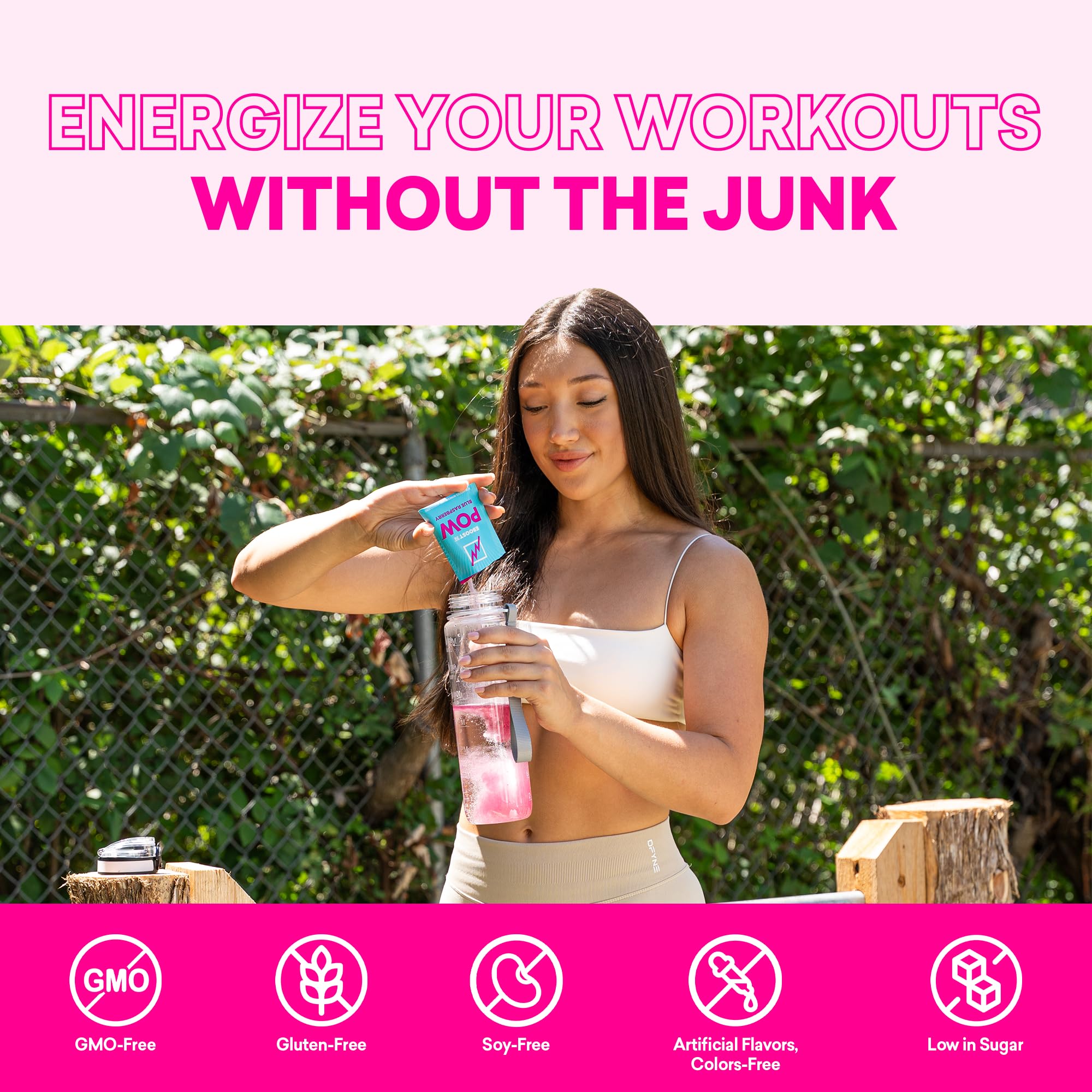 EBOOST POW Natural Pre Workout Powder – 20 Servings - Blue Raspberry - A PreWorkout Supplement for Performance, Joint Mobility Support, Energy - Men and Women