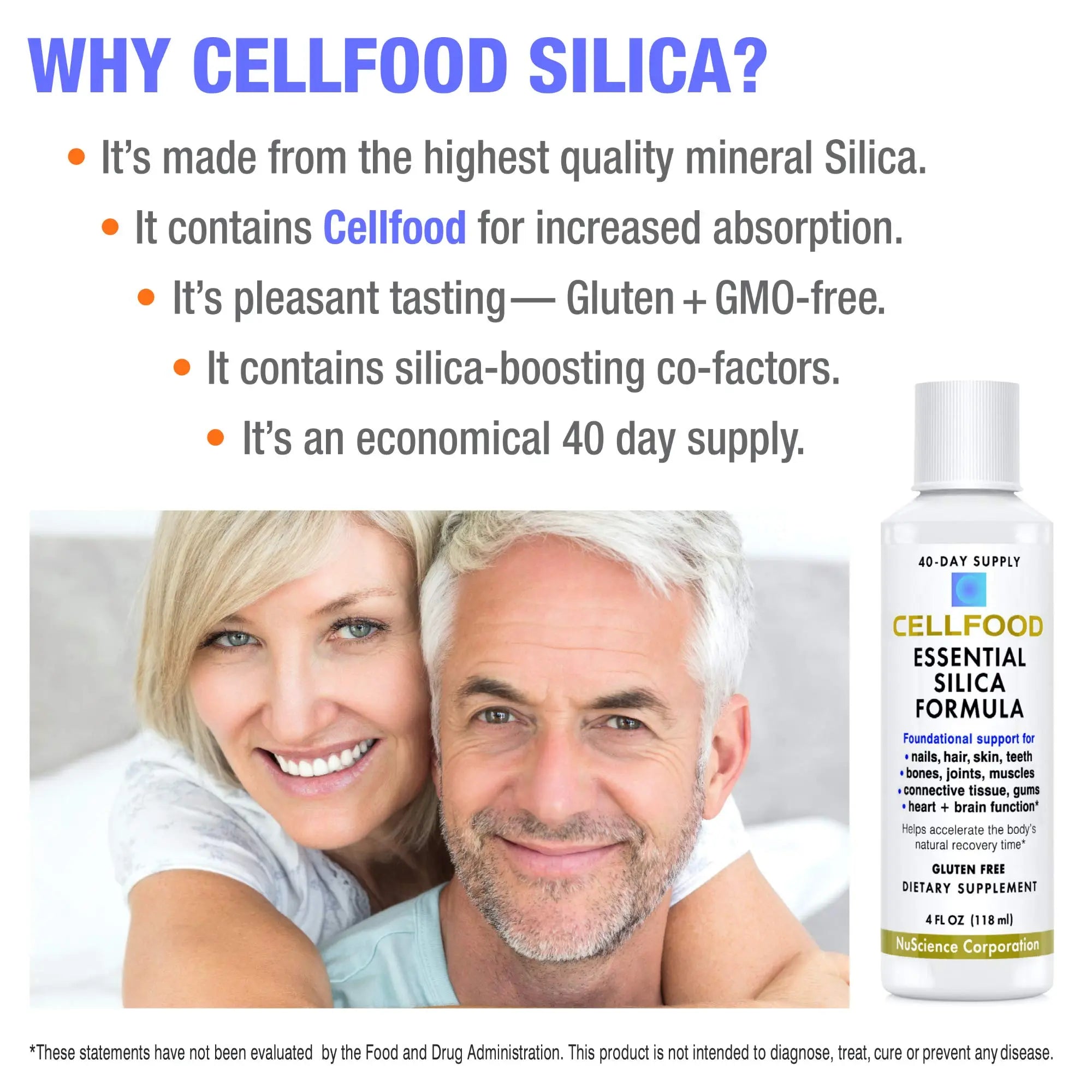 Cellfood Essential Silica Anti-Aging Formula, 4 fl oz - Supports Healthy Bones, Joints, Hair Cellfood Au supplements