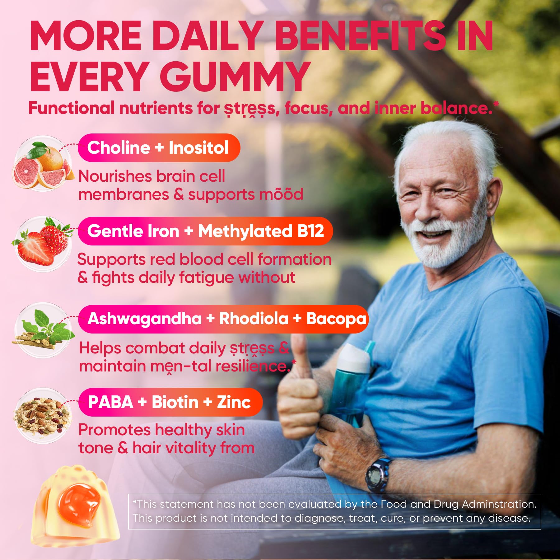 Methylated Vitamin B Complex Gummies for Women & Men, High Dose 2000 mcg Methyl B12, Liposomal Super All B Vitamins Methylfolate, B1, B2, B3, B5, B6, B7, Vitamin C,