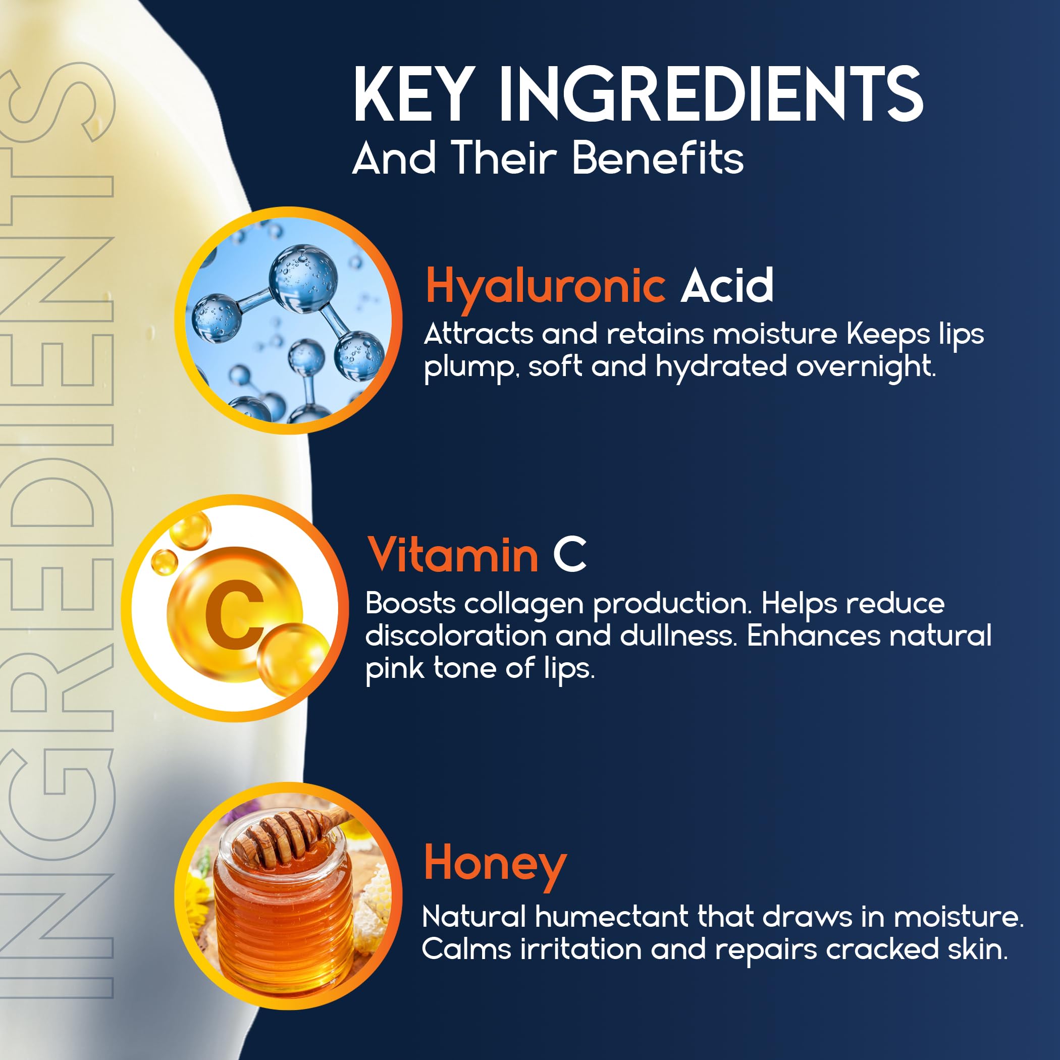 Lip Mask Overnight with Hyaluronic Acid & Collagen, Lip Sleeping Mask for Dry Cracked Lips