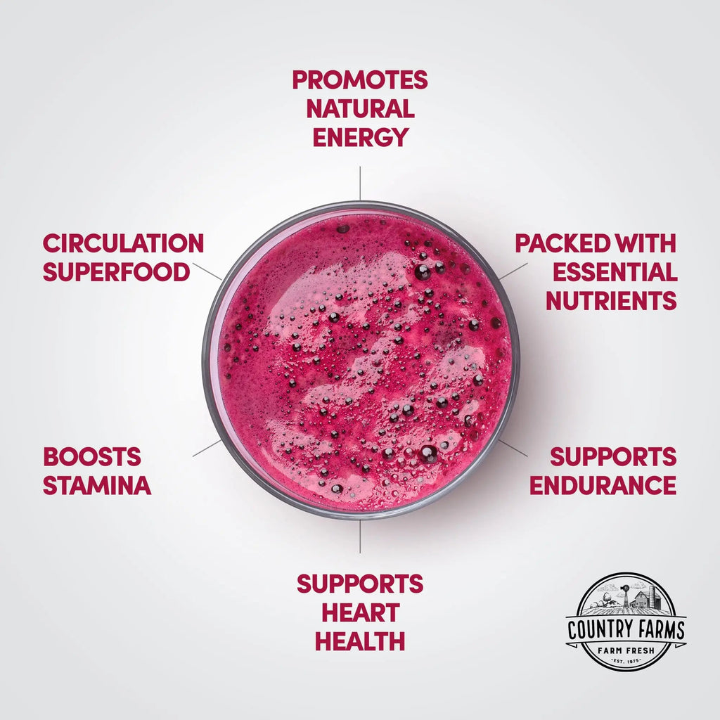 Country Farms Bountiful Beets, Wholefood Beet Extract Superfood, Helps Support Healthy Circulation and Promote Energy Country Farms Au supplements