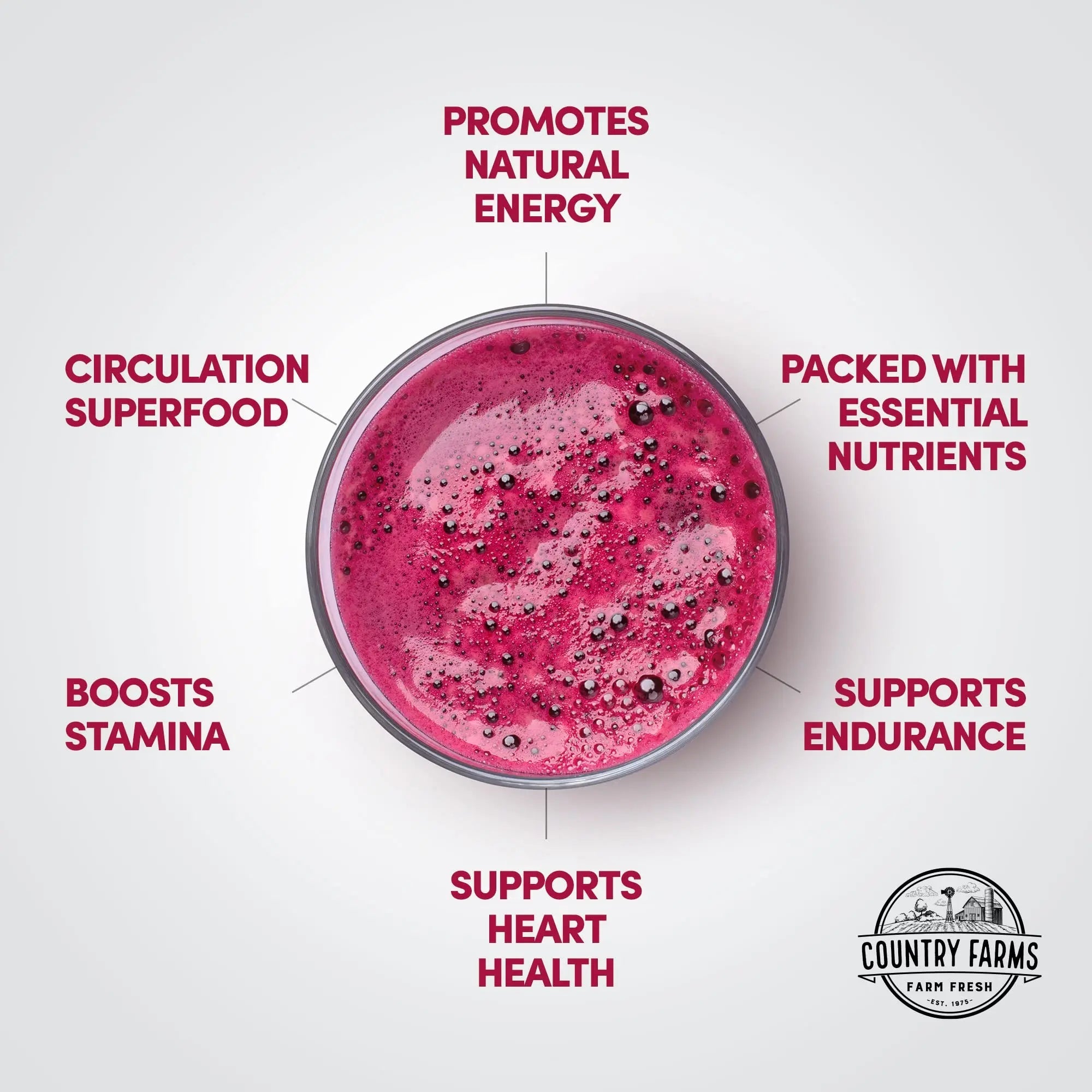 Country Farms Bountiful Beets, Wholefood Beet Extract Superfood, Helps Support Healthy Circulation and Promote Energy Country Farms Au supplements