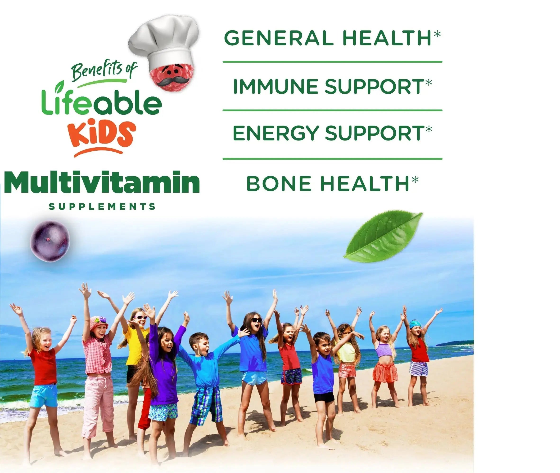 Lifeable Multivitamin & Multimineral with Iron Chewables for Kids – Vegetarian – Gluten Free Vegetarian – Great Tasting Doctors Orders Au supplements