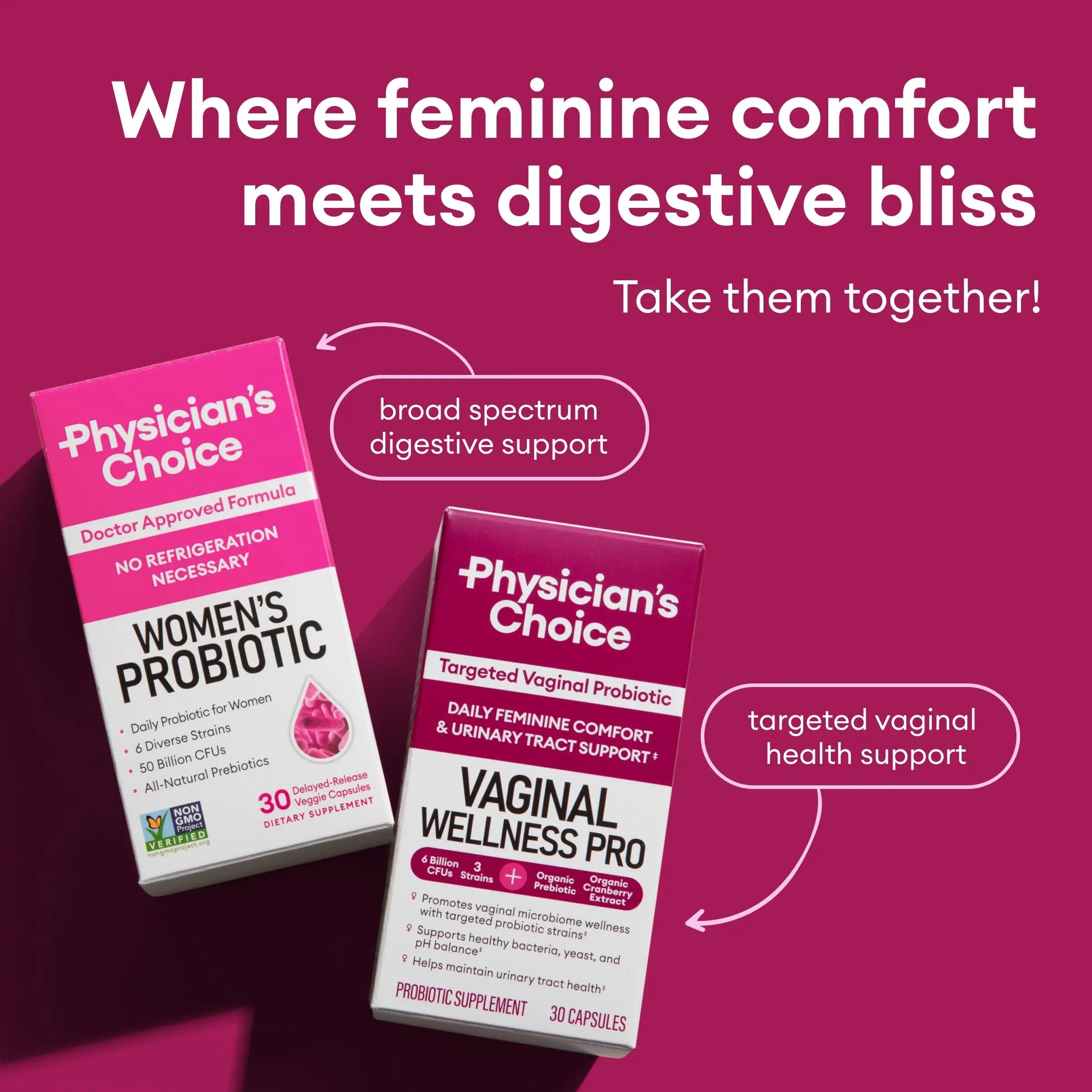 Physician's CHOICE Feminine Power Duo Bundle - Vaginal Probiotic + Womens Probiotic Physician's CHOICE Au supplements
