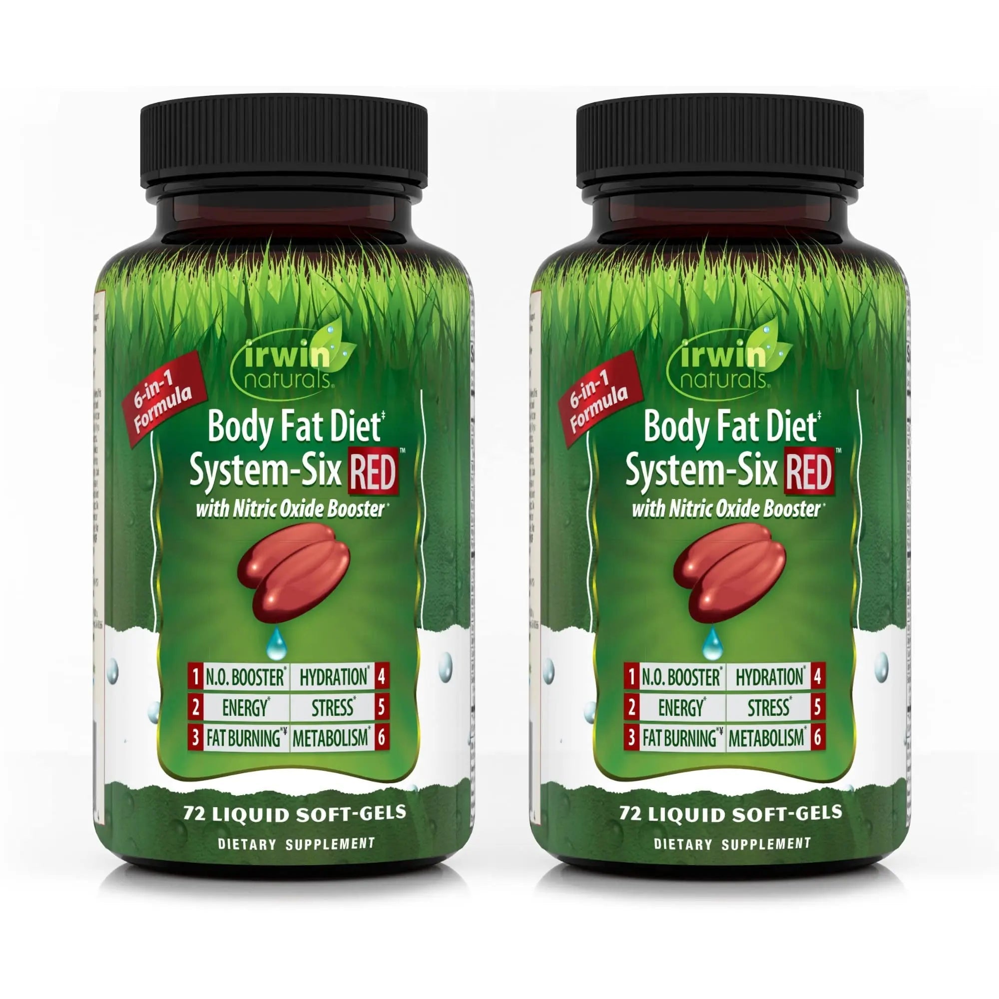 Irwin Naturals Body Fat Diet System-Six RED - 72 Liquid Soft-Gels, Pack of 2 - 6-in-1 Formula Irwin Naturals Au supplements