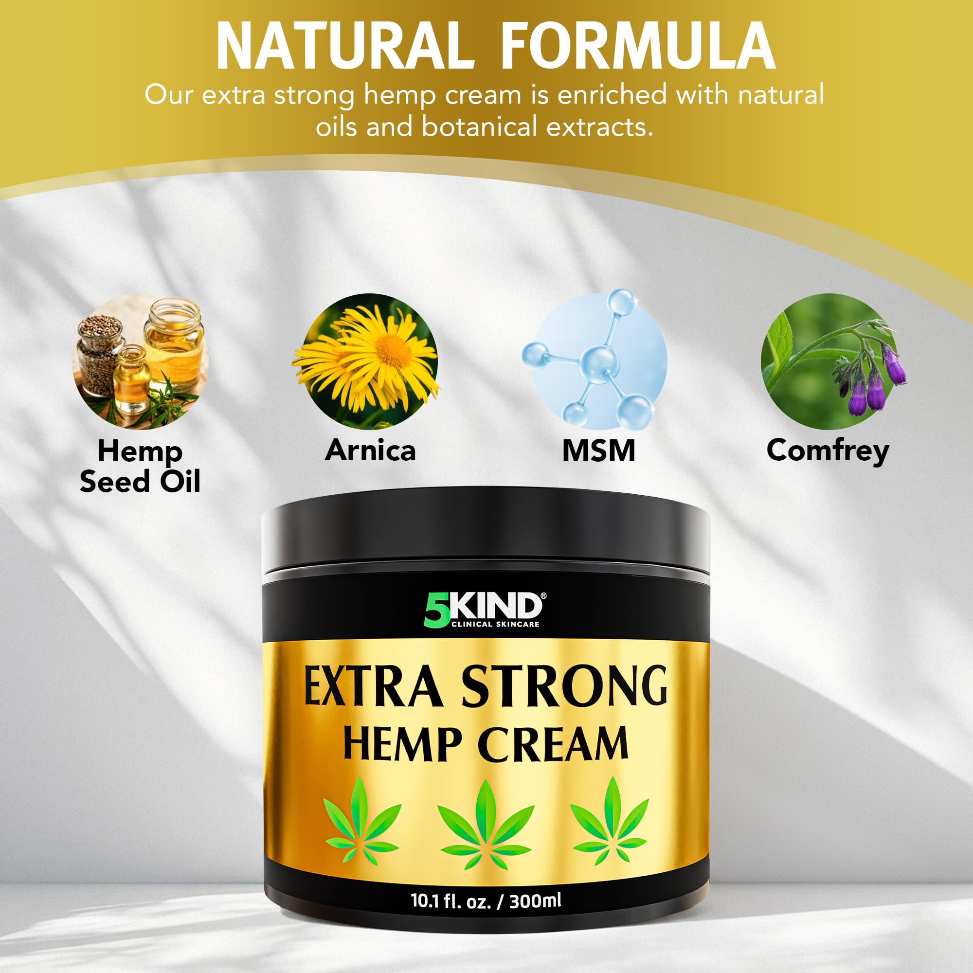 5kind Extra Strong Hemp Cream 10.1 fl oz - Maximum Strength - Natural Topical Cream - Muscle Rub for Lower Back, Joints, Neck, Knees, Shoulders 5kind clinical skincare Au supplements