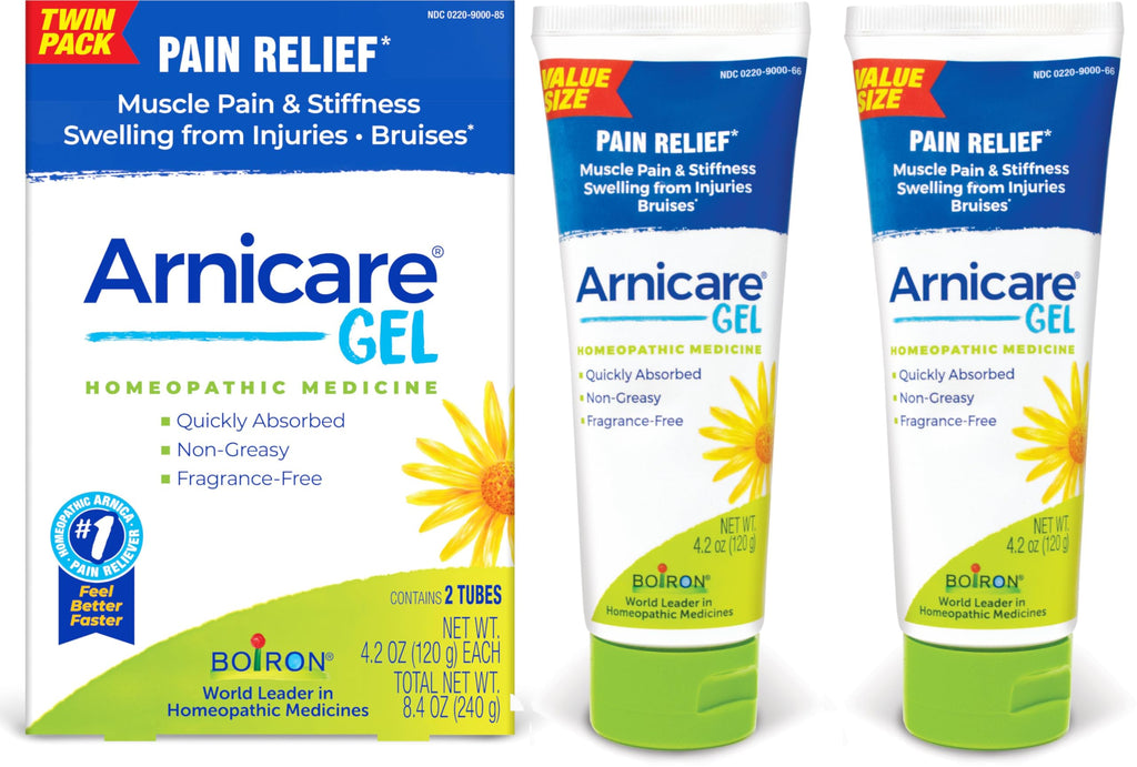 Boiron Arnicare Gel 4.2 oz (Twin Pack) for Joint Pain Relief, Muscle Pain, Muscle Soreness, and Swelling from Bruises or Injury - Non-Greasy and Fragrance-Free Arnica Boiron Au supplements