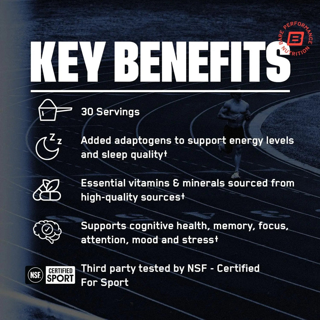 BARE PERFORMANCE NUTRITION, BPN Strong Multi-Vitamin, Foundational Health, Improved Mood and Sleep, Adaptogens, Improved Cognitive Health BARE PERFORMANCE NUTRITION Au supplements