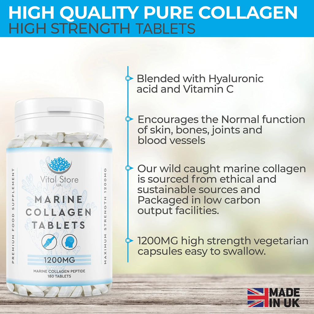 Marine Collagen Peptide Tablets 1200MG - 6 Month Supply - 180 High Strength Collagen Tablets My Store Au supplements