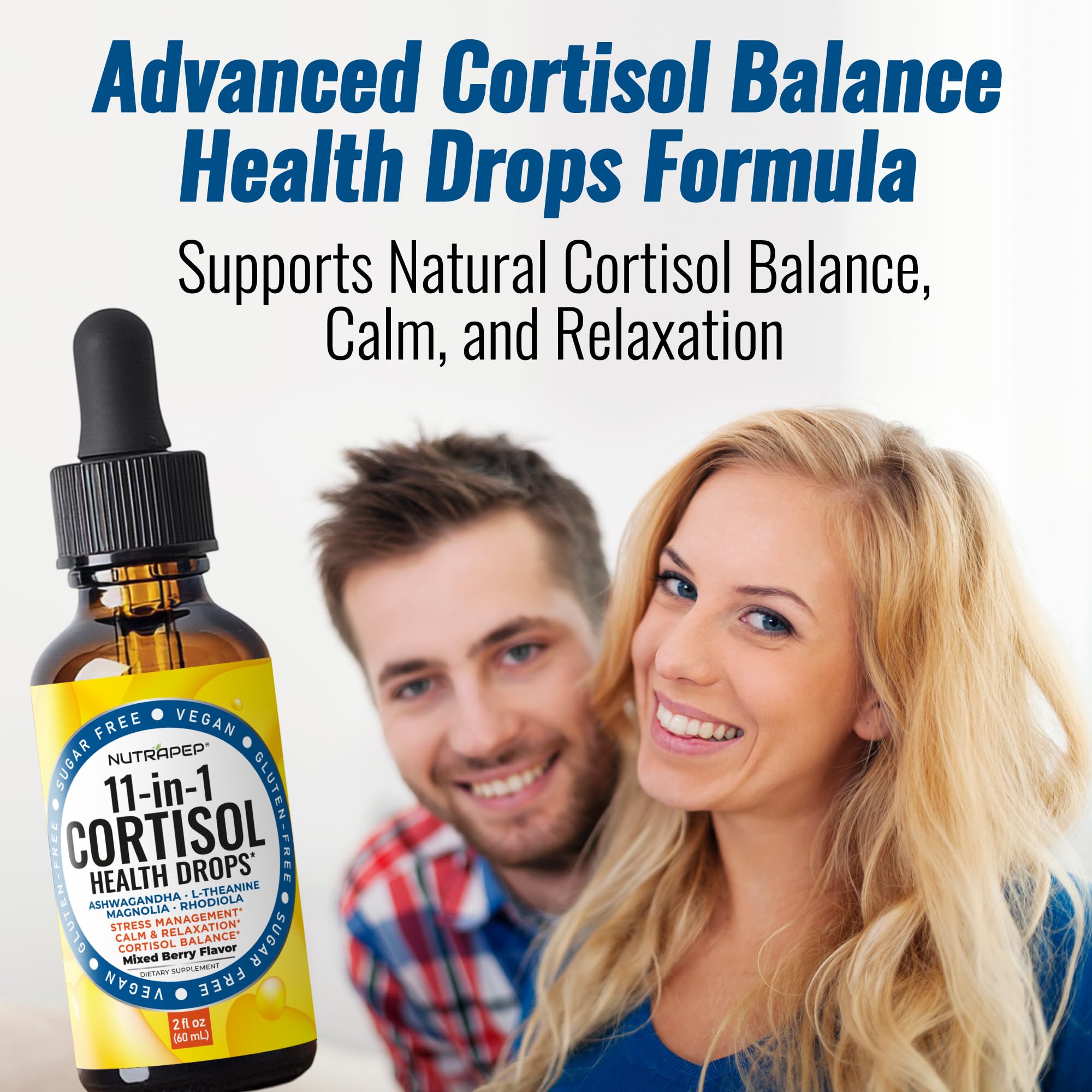 NutraPep Cortisol Detox Liquid Drops for Women Men - Cortisol Reducer Supplement Support Wellness Cleanse Balance Stress Mood Sleep Focus - Lower Cortisol Levels with Ashwagandha L-Theanine Magnolia NutraPep Au supplements