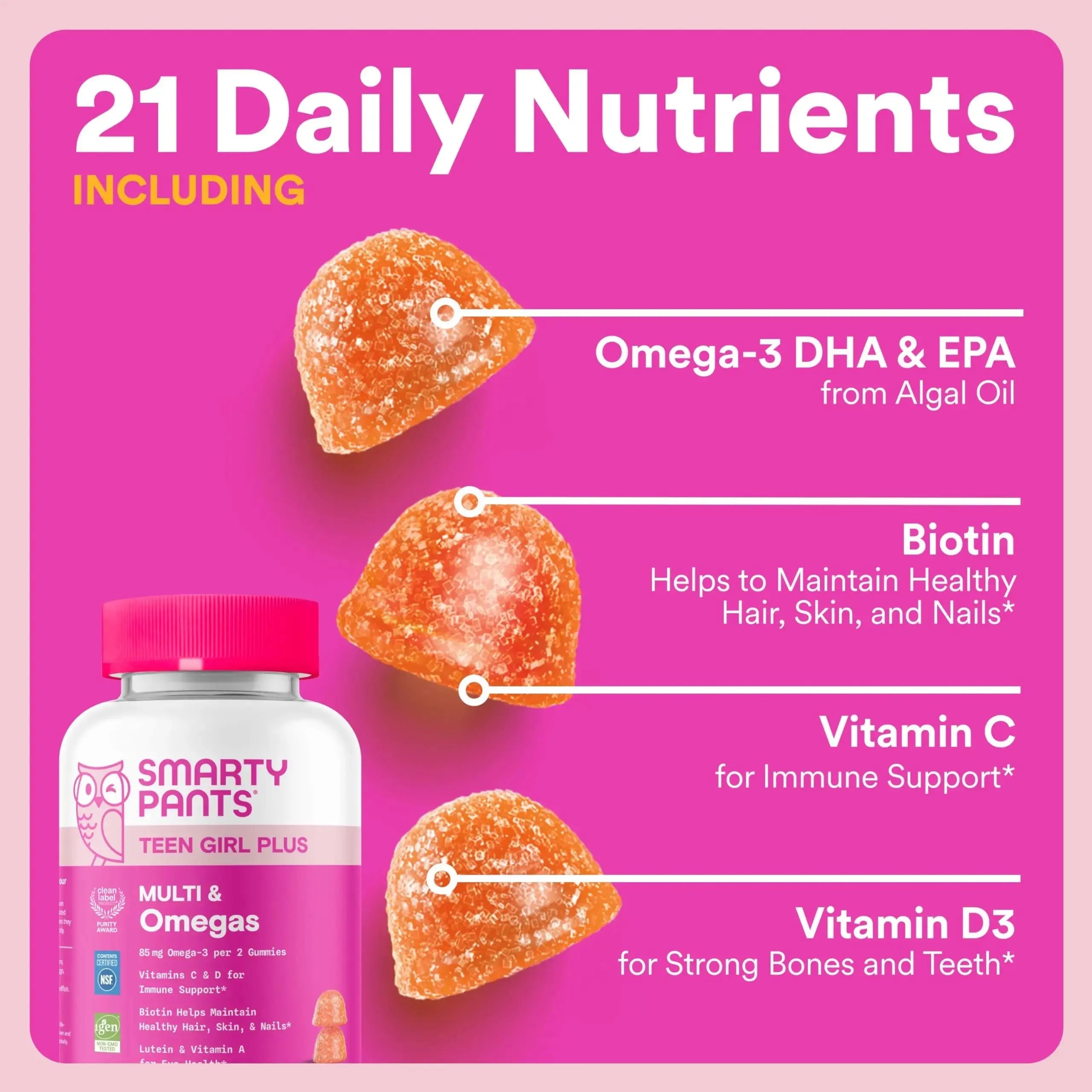 SmartyPants Mother & Daughter Daily Nutrition Bundle: Women’s + Teen Girl Multivitamin Gummies with Omega-3, Biotin, Vitamins D3, B12, A SmartyPants Au supplements