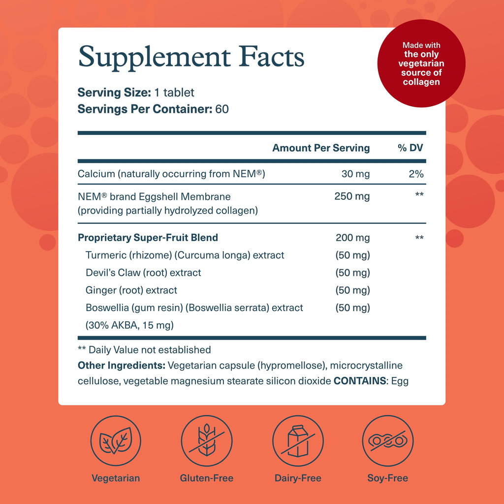 Youtheory Joint Collagen - Vegetarian Collagen Supplement with NEM Eggshell Membrane & Boswellia Extract - Dairy, Soy & Gluten Free - 60 Vegetarian Capsules Youtheory Au supplements
