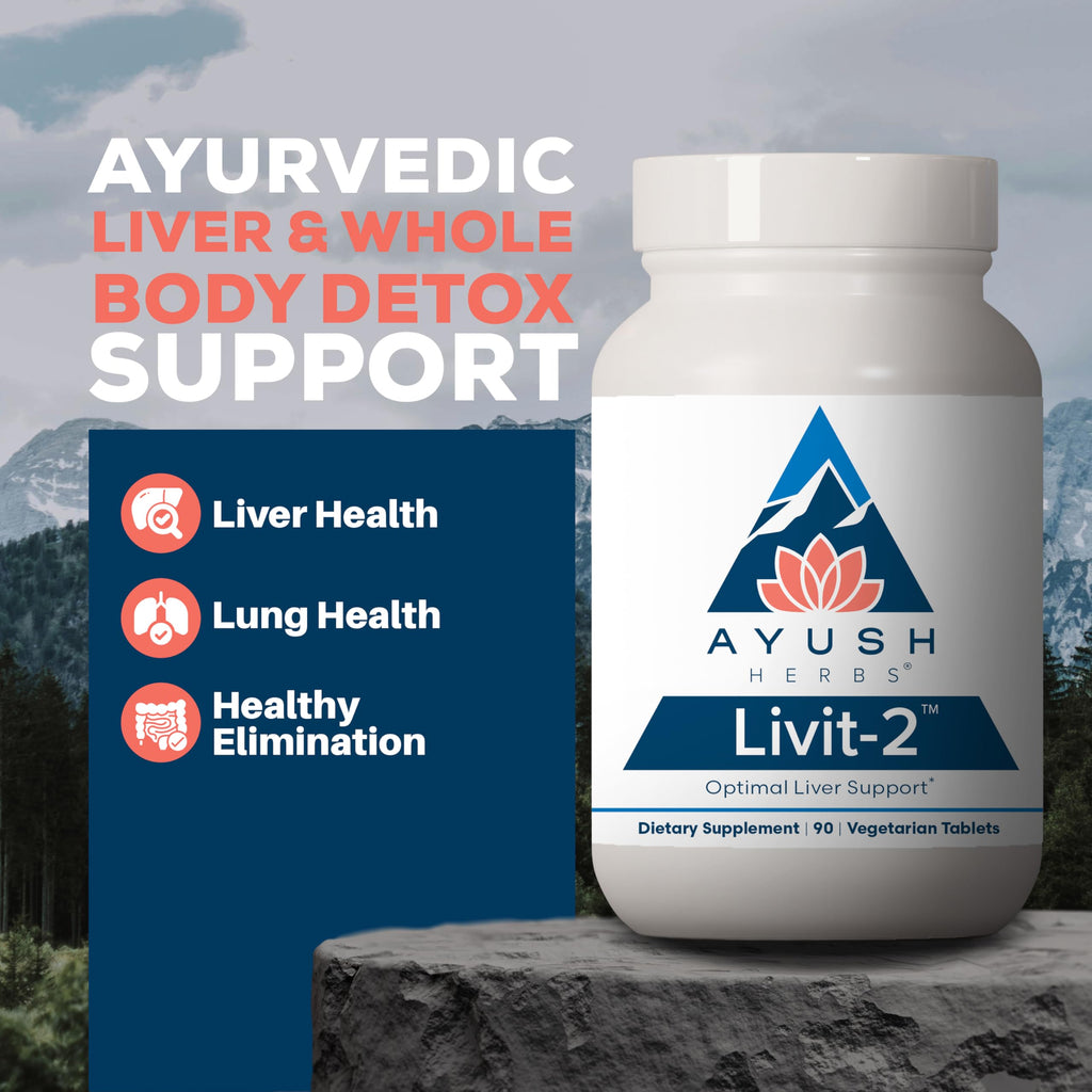 Ayush Herbs Livit-2 - Liver Care, Liver Support Supplement for Women & Men with Andrographis & Picrorhiza, Liver Pills Made with Organic Ingredients - 90 Servings