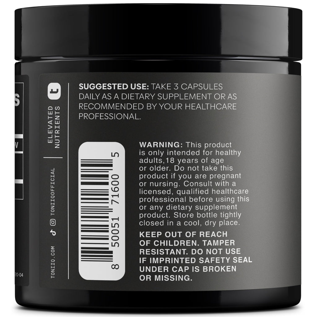 Toniiq Black Maca Root - Ultra High Potency 20:1 Extract - Single Origin, Wildcrafted & Highly Concentrated - Third-Party Lab Tested - 120 Capsules Toniiq Au supplements