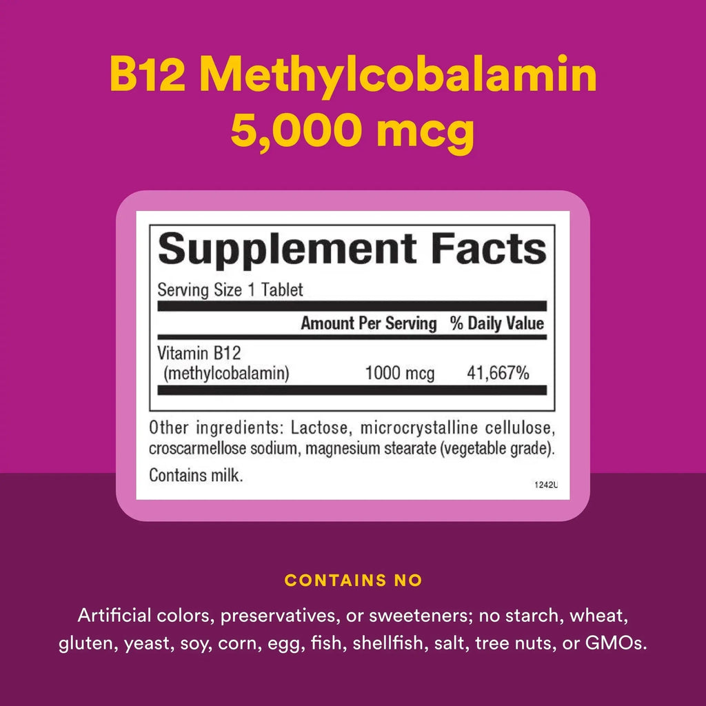 Natural Factors Methylcobalamin 1,000 mcg - Vitamin B12 Supplement in Metabolically Active Form - Supplement Supports Cll Formation Natural Factors Au supplements