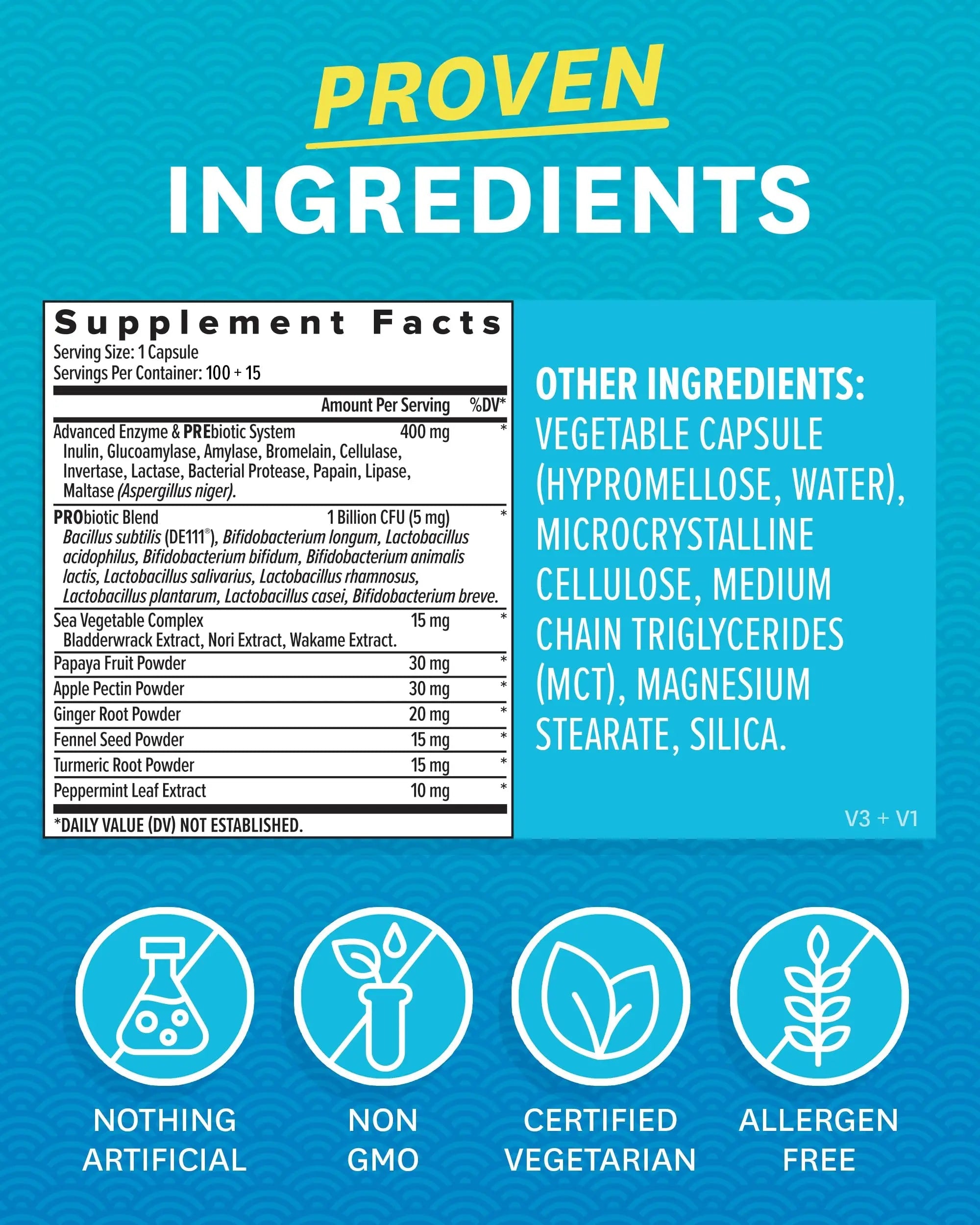 Zenwise Digestive Enzymes - Probiotic Multi Enzymes with Probiotics, 115 Ct Zenwise Health Au supplements