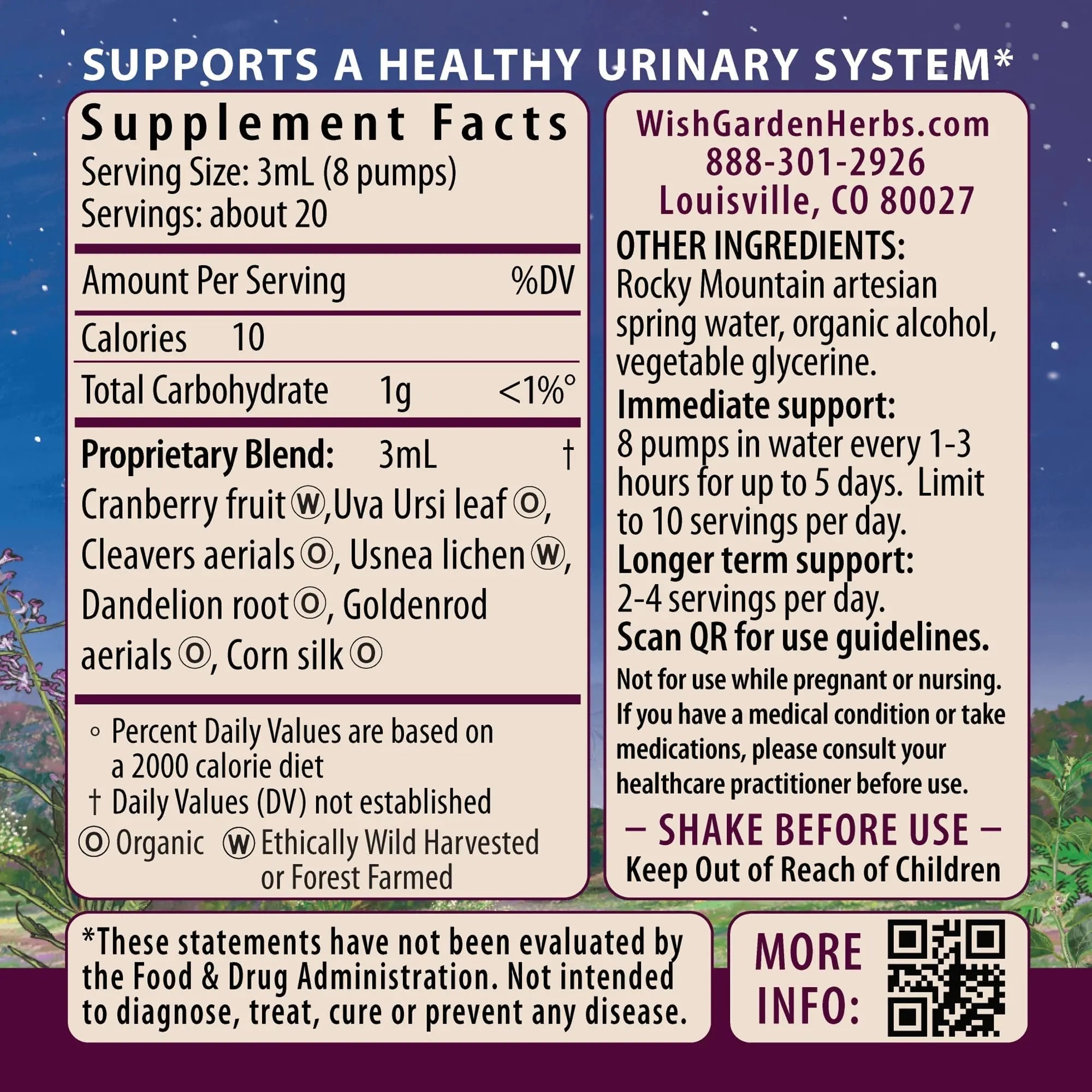 WishGarden Herbs Urinary Strength, Liquid Herbal Tincture, Cranberry, Uva Ursi & Usnea, Supports Urinary Tract Health, Eases Discomfort, Promotes Microbial Balance, 4oz WishGarden Au supplements
