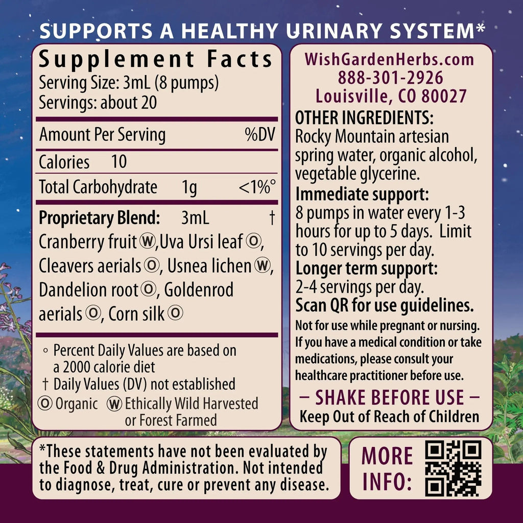 WishGarden Herbs Urinary Strength, Liquid Herbal Tincture, Cranberry, Uva Ursi & Usnea, Supports Urinary Tract Health, Eases Discomfort, Promotes Microbial Balance, 2oz WishGarden Au supplements