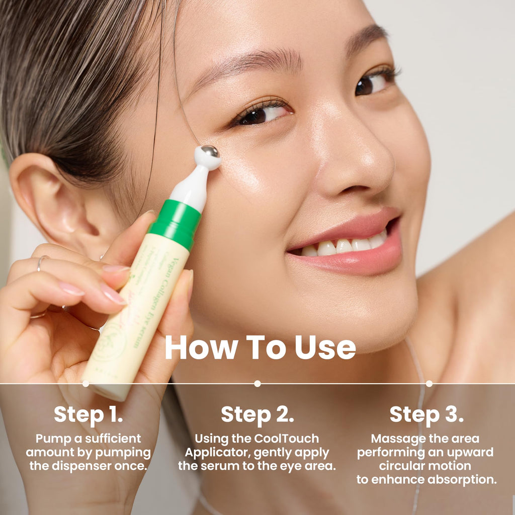 AXIS-Y Vegan Collagen Eye Serum - K Beauty Triple Hyaluronic Acid & Peptide Collagen Serum Improve Skin Elasticity, Reduce Fine Lines & Dark Circles
