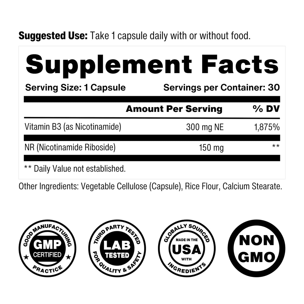 Celly NAD Booster | Longevity Supplement for Healthy Aging with NR (Nicotinamide Riboside) and Nicotinamide | Promotes Cell Function & Vitality | Non-GMO & 3rd Party Tested Celly Au supplements