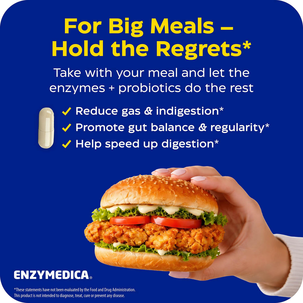 Enzymedica Digest Gold + Probiotics - Digestive Enzyme Supplement for Women & Men, Enzyme and Probiotic Capsules for Digestion, Gut Health Support,