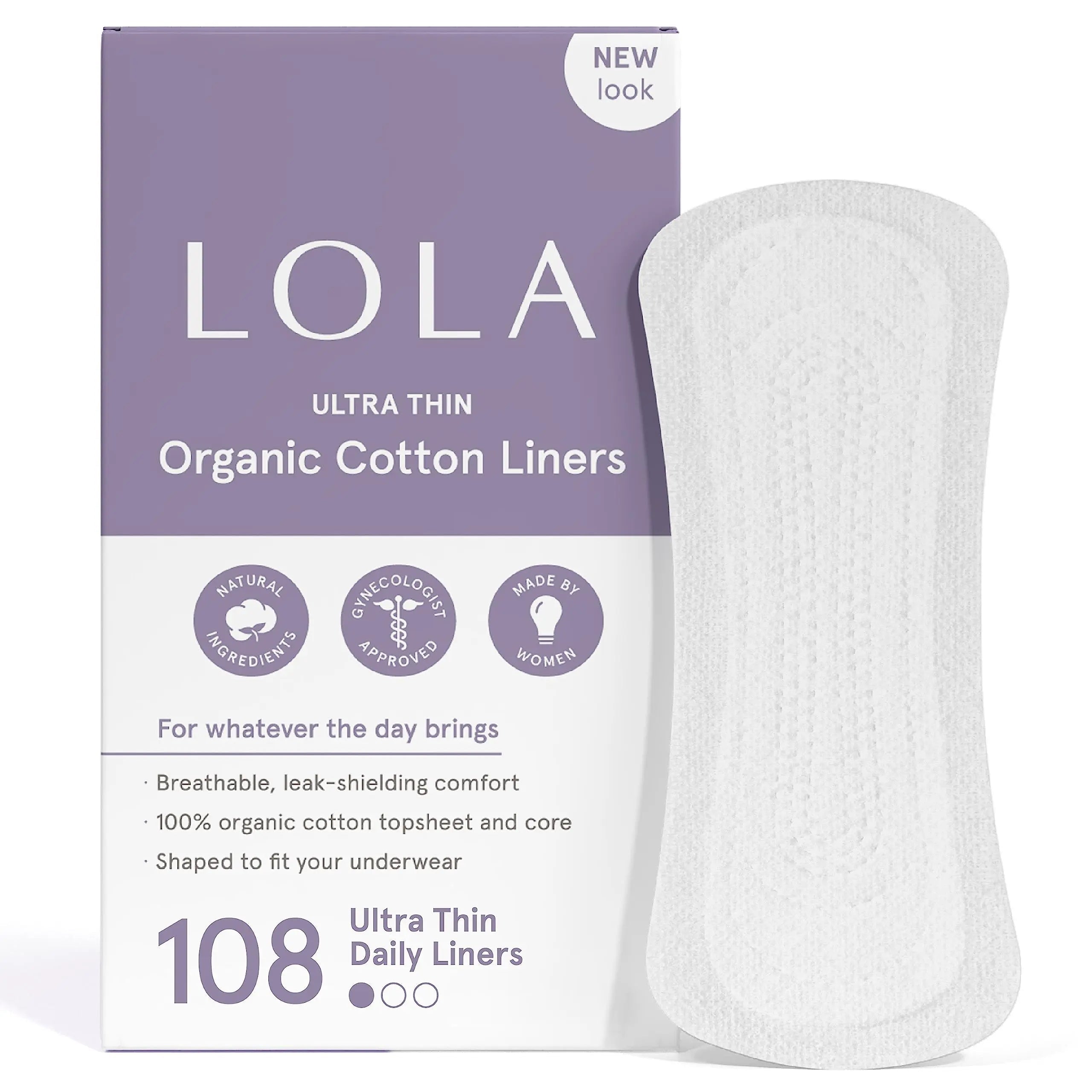LOLA Ultra Thin Liners, 108 Count - Cotton Panty Liners for Women, Hypoallergenic Pads for Women LOLA Au supplements