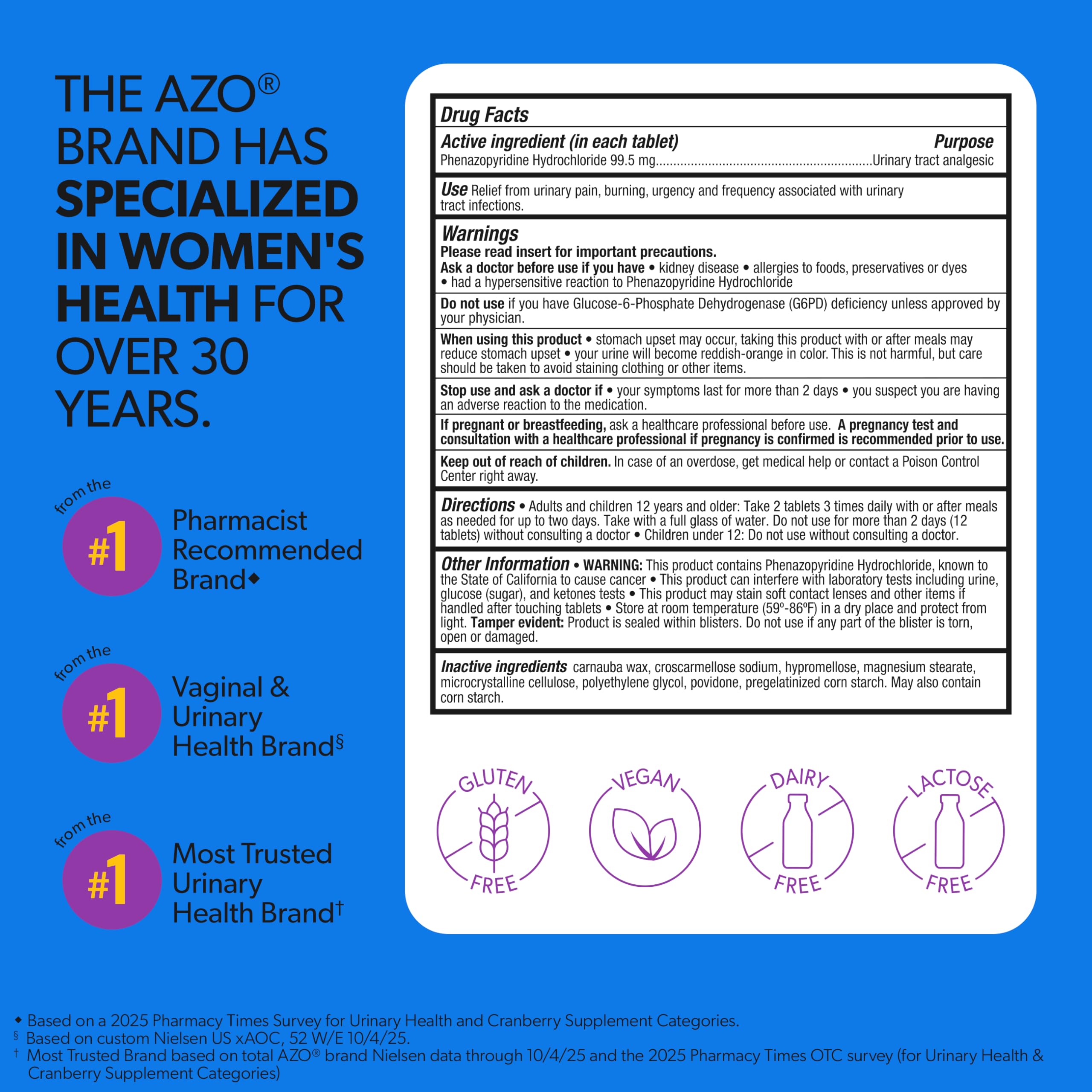 AZO Urinary Pain Relief Maximum Strength | Fast Relief of UTI Pain, Burning & Urgency | Targets Source of Pain | #1 Most Trusted Brand | 48 Tablets AZO Au supplements