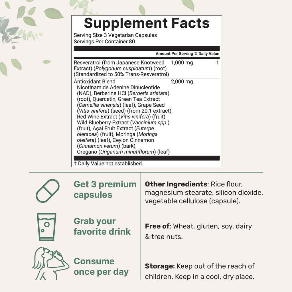 Micro Ingredients Resveratrol NAD Complex 3,000mg for Women & Men, 240 Veggie Capsules | NMN Supplement Alternative | 11-in-1 Blend with NAD+, Quercetin, Moringa, Berberine, Grape Seed, & Oregano Micro Ingredients Au supplements