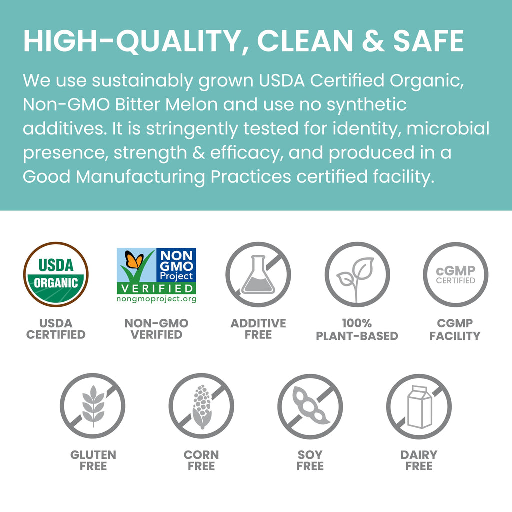 Himalaya Organic Bitter Melon - Herbal Glucose Metabolism Support - USDA Organic, Non-GMO, Vegan, Gluten Free
