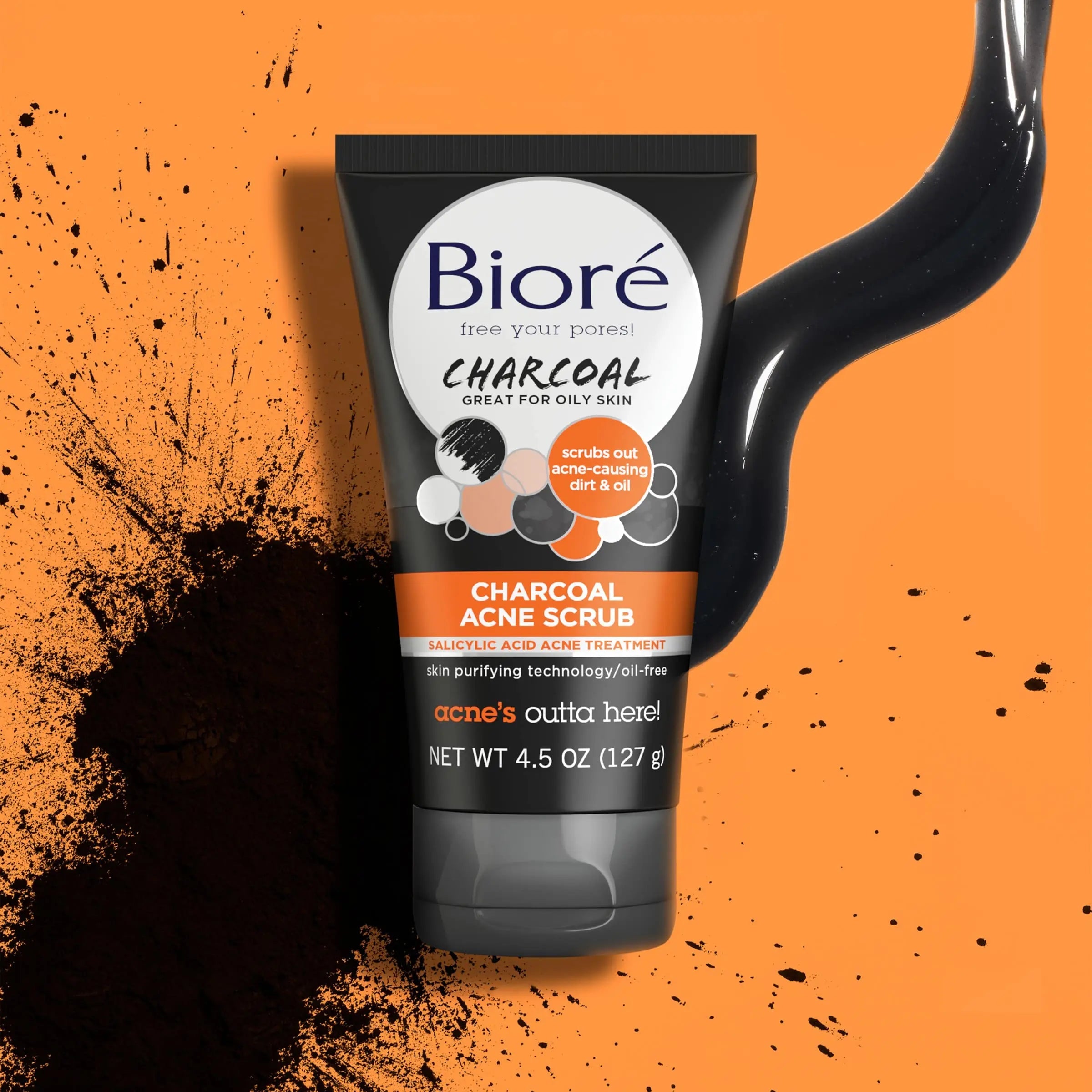 Bioré Charcoal Acne Face Scrub, with 1% Salicylic Acid and Natural Charcoal, Helps Prevent Biore Au supplements